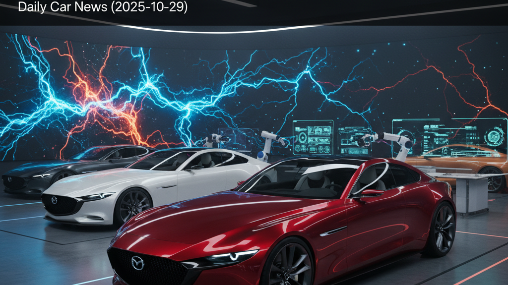 Editorial, photo-realistic HERO for an automotive daily news article titled "Mazda Vision X-Coupe Showcases Rotary Hybrid Innovation – Daily Car News