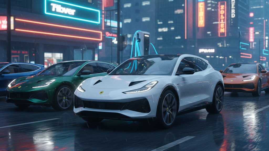 Editorial, photo-realistic HERO for an automotive daily news article titled "Lotus PHEV SUV Debuts with 710kW Power – Daily Car News (2025-12-01)". De