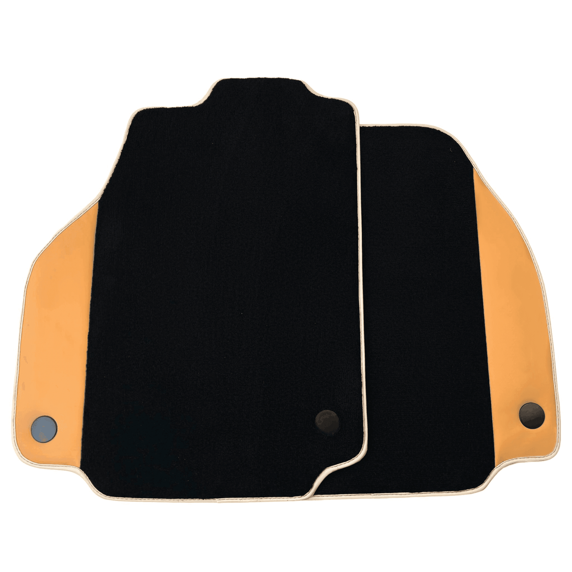 Black Floor Mats For Ferrari 488 Spider (2016-2022) with Beige Nappa Leather Borders - AutoWin