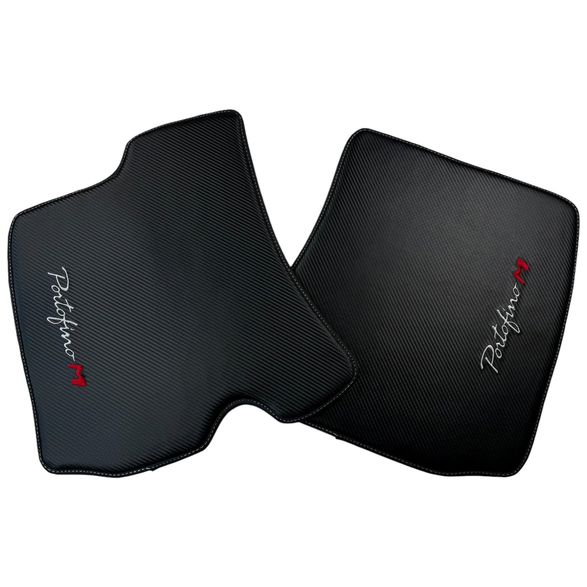 Carbon Fiber Leather Floor Mats for Ferrari Portofino M (2018-2023) - AutoWin