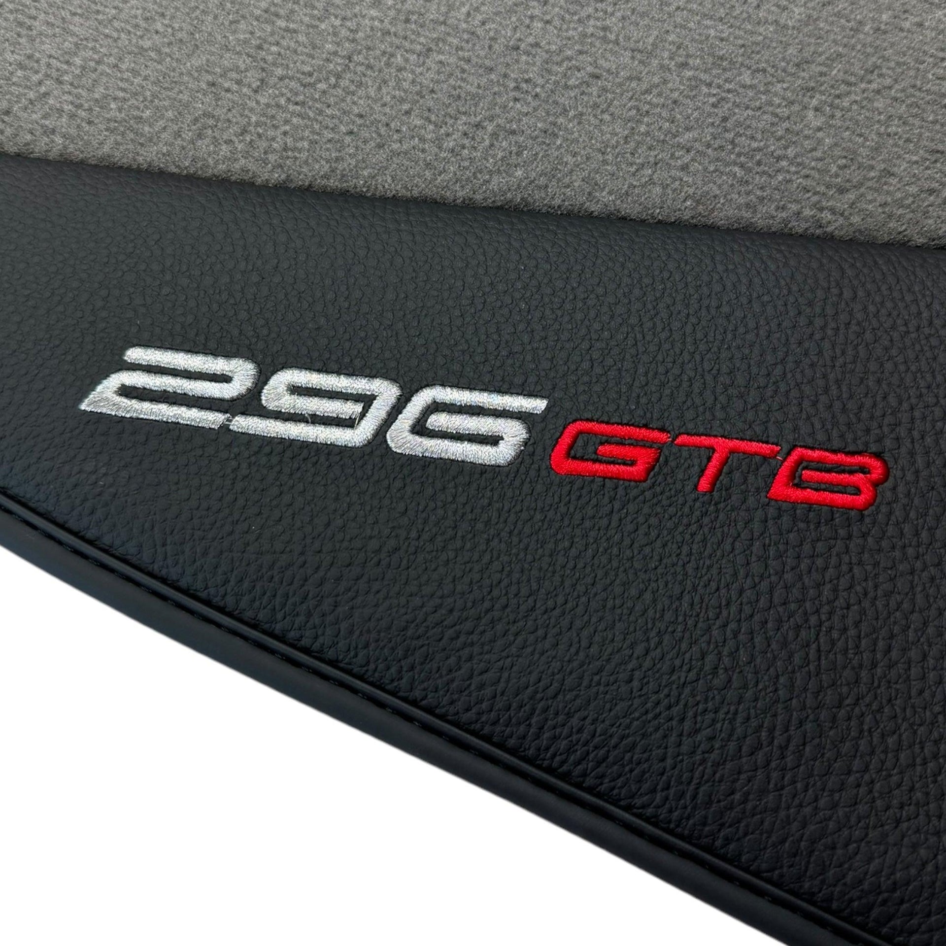 Gray Floor Mats for Ferrari 296 GTB (2022-2024) with Leather - AutoWin