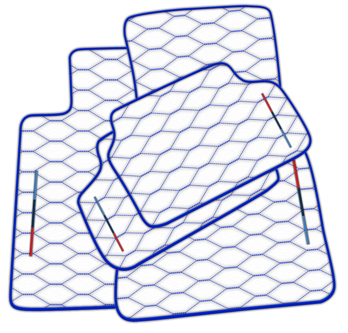 Black Leather Floor Mats for BMW G20 (2019-2024) - Viper Hex Pattern