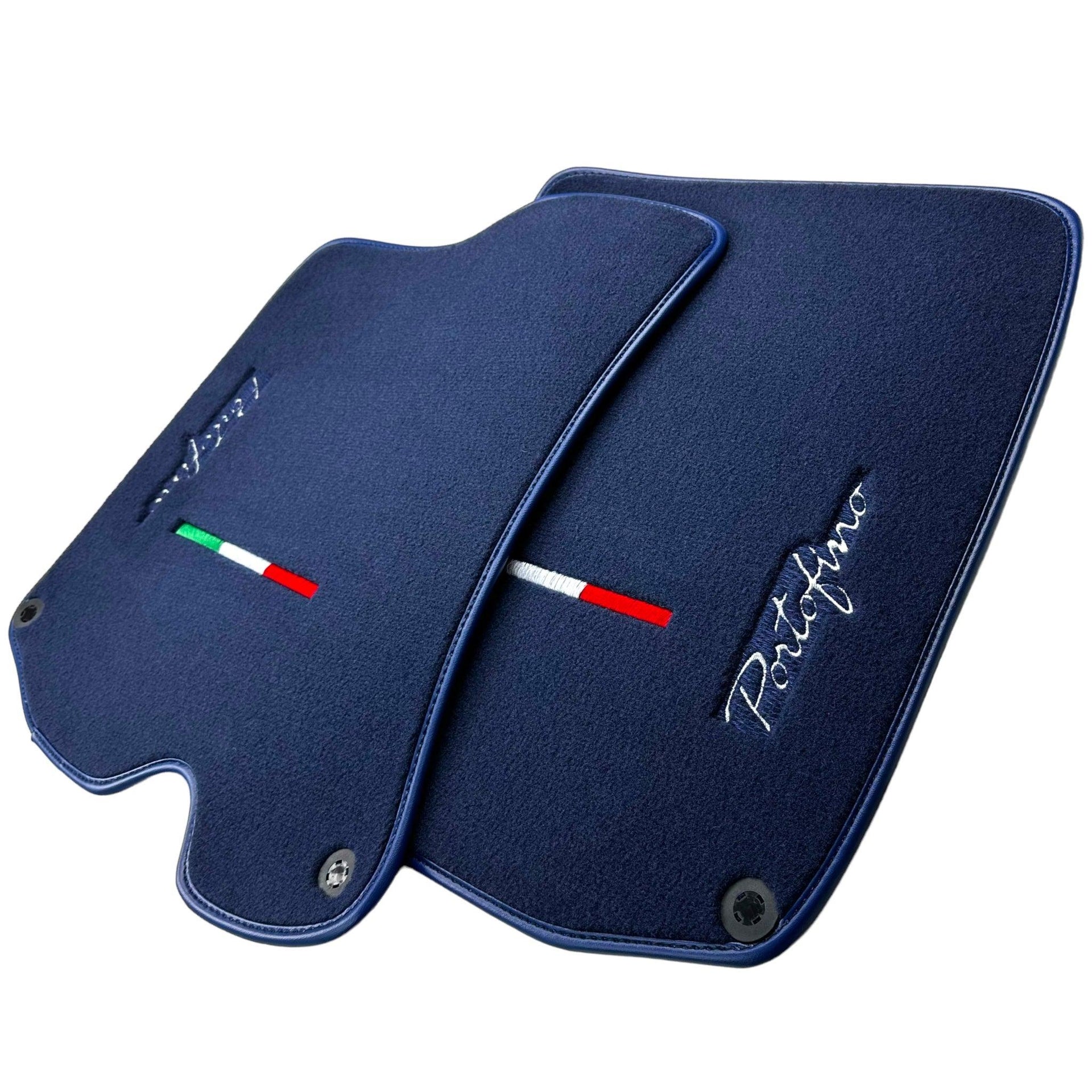Dark Blue Floor Mats for Ferrari Portofino (2018-2023) Italian Edition - AutoWin