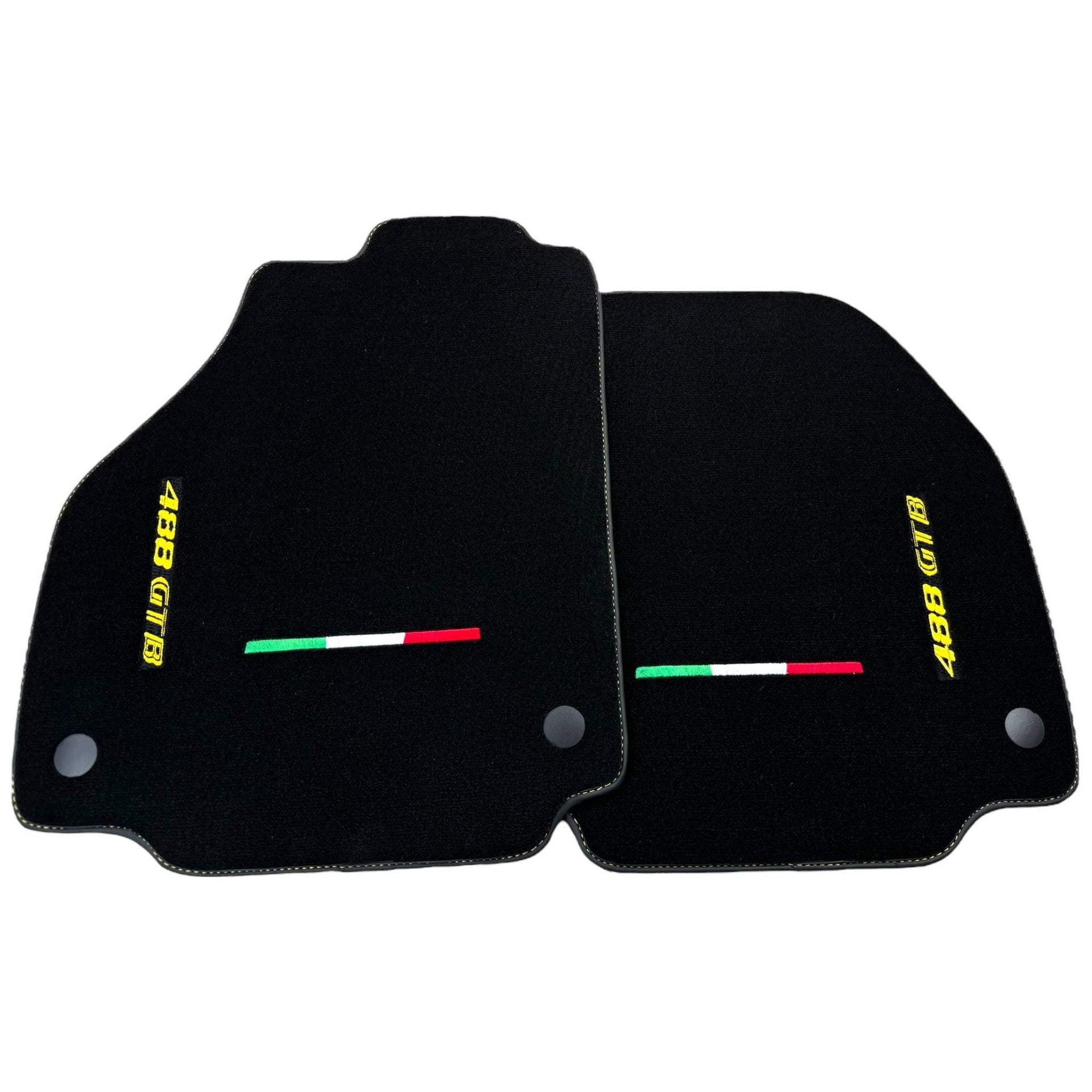 Floor Mats for Ferrari 488 GTB (2015-2022) Italian Edition | Black Trim - AutoWin