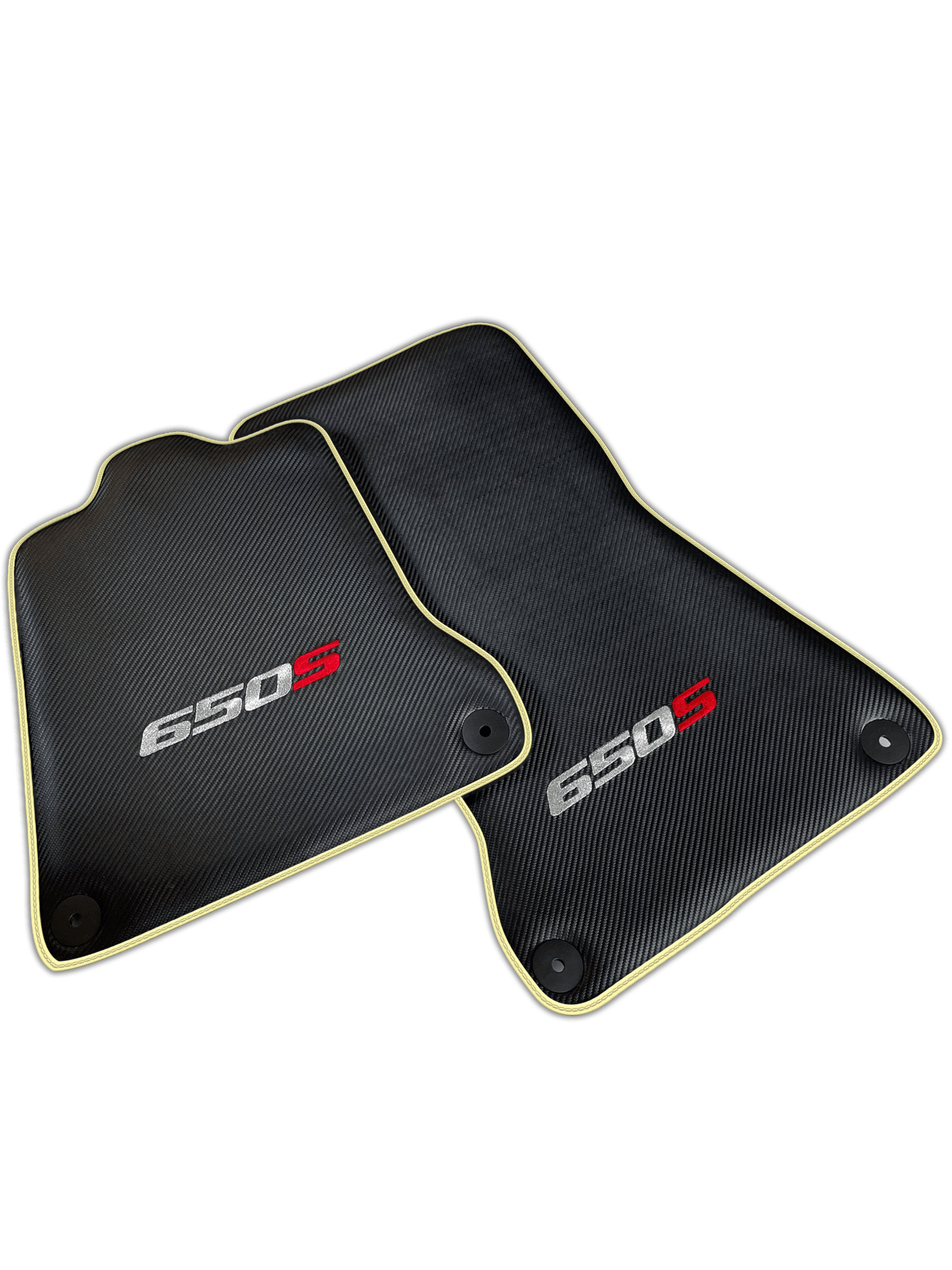 Carbon Fiber Black Floor Mats for McLaren 650S | Various Trim Colors