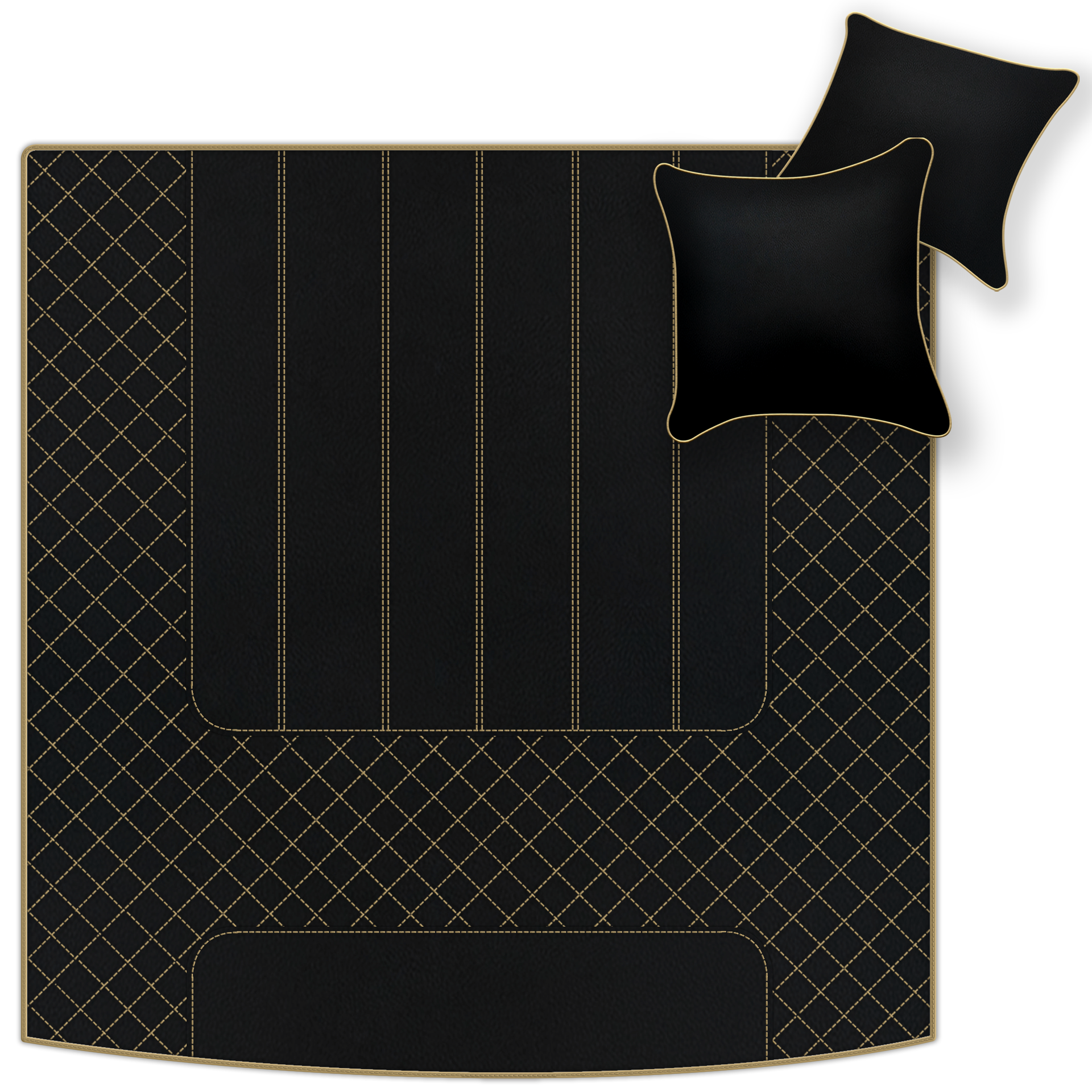 Luxury Black Leather Floor Mats for Bentley Flying Spur (2013-2019)