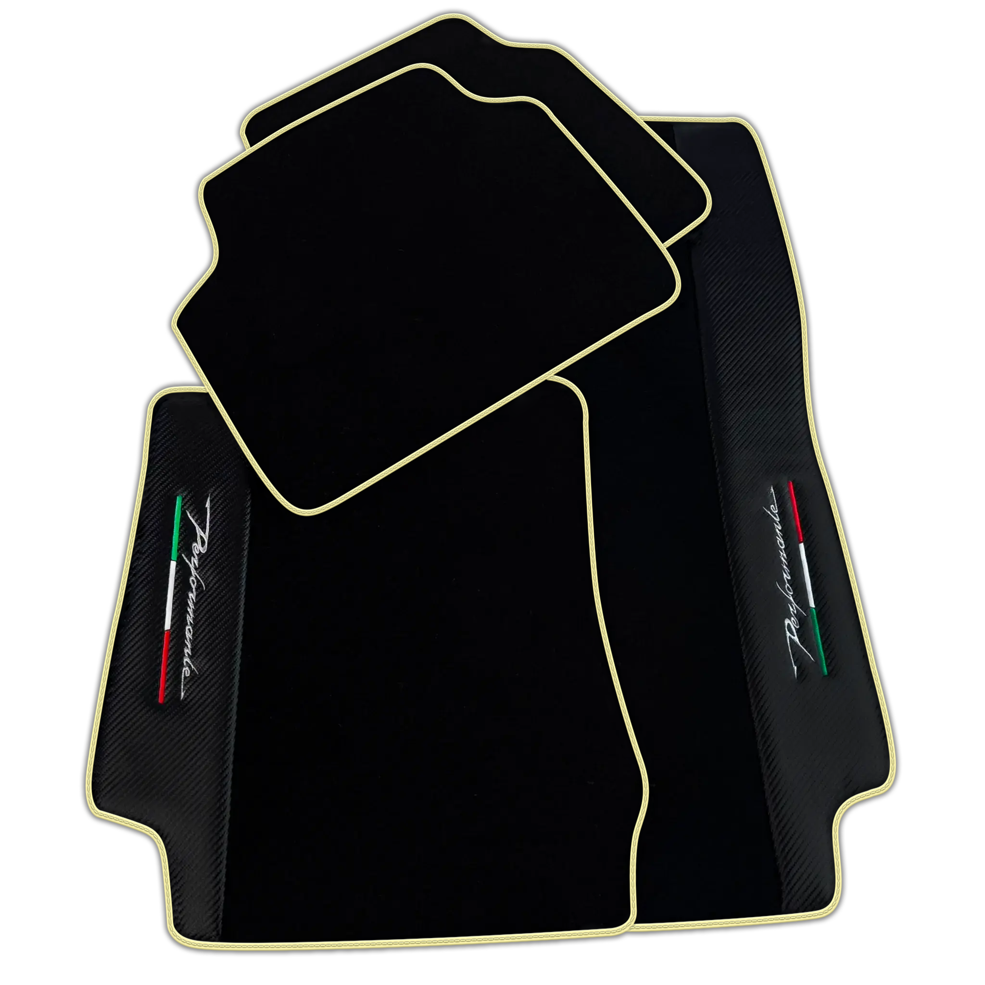 Carbon Fiber Black Floor Mats for Alfa Romeo Giulia (2016-2024) All Wheel Drive | Performante
