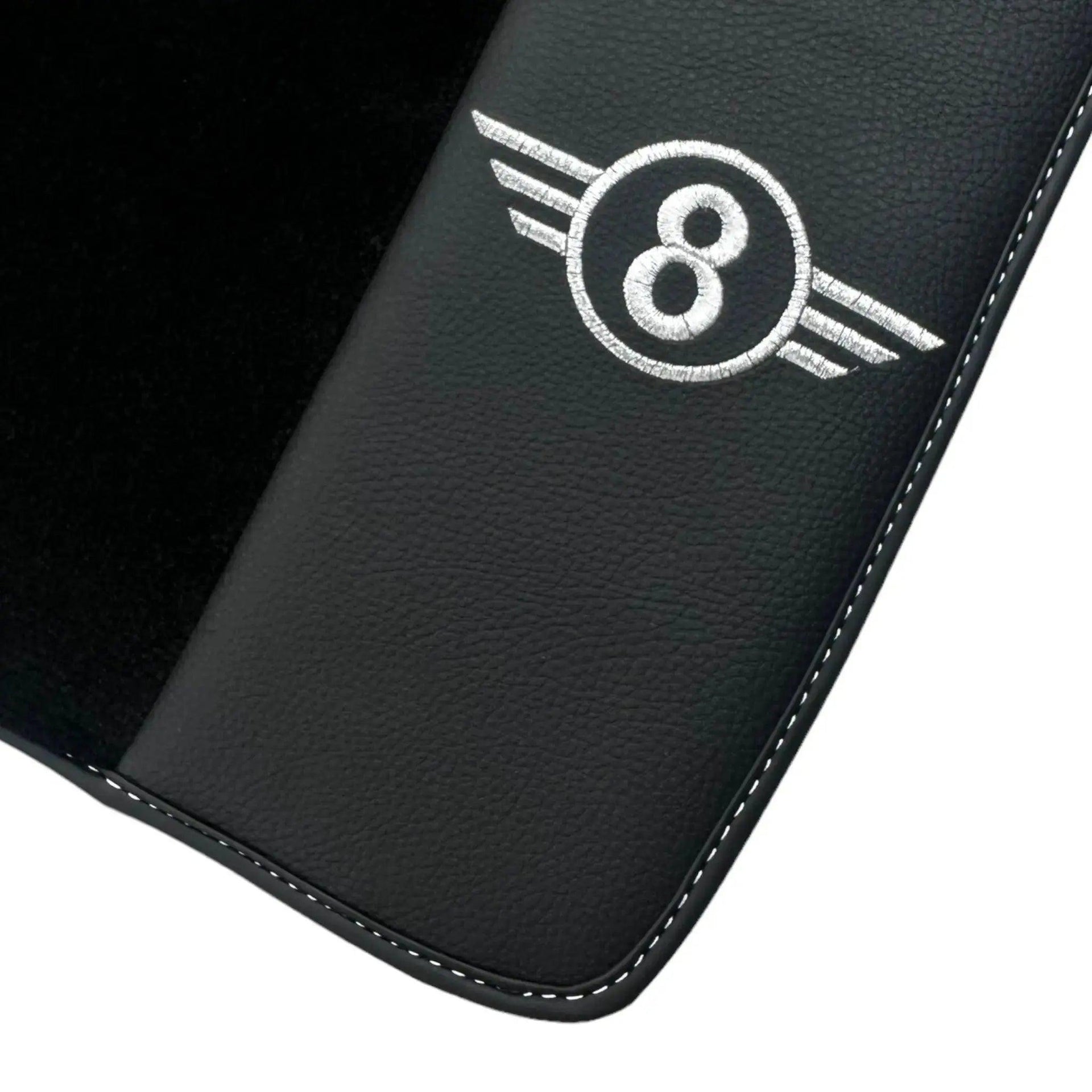 Black Floor Mats for Mini Clubman F54 (2015-2019) with Leather - AutoWin