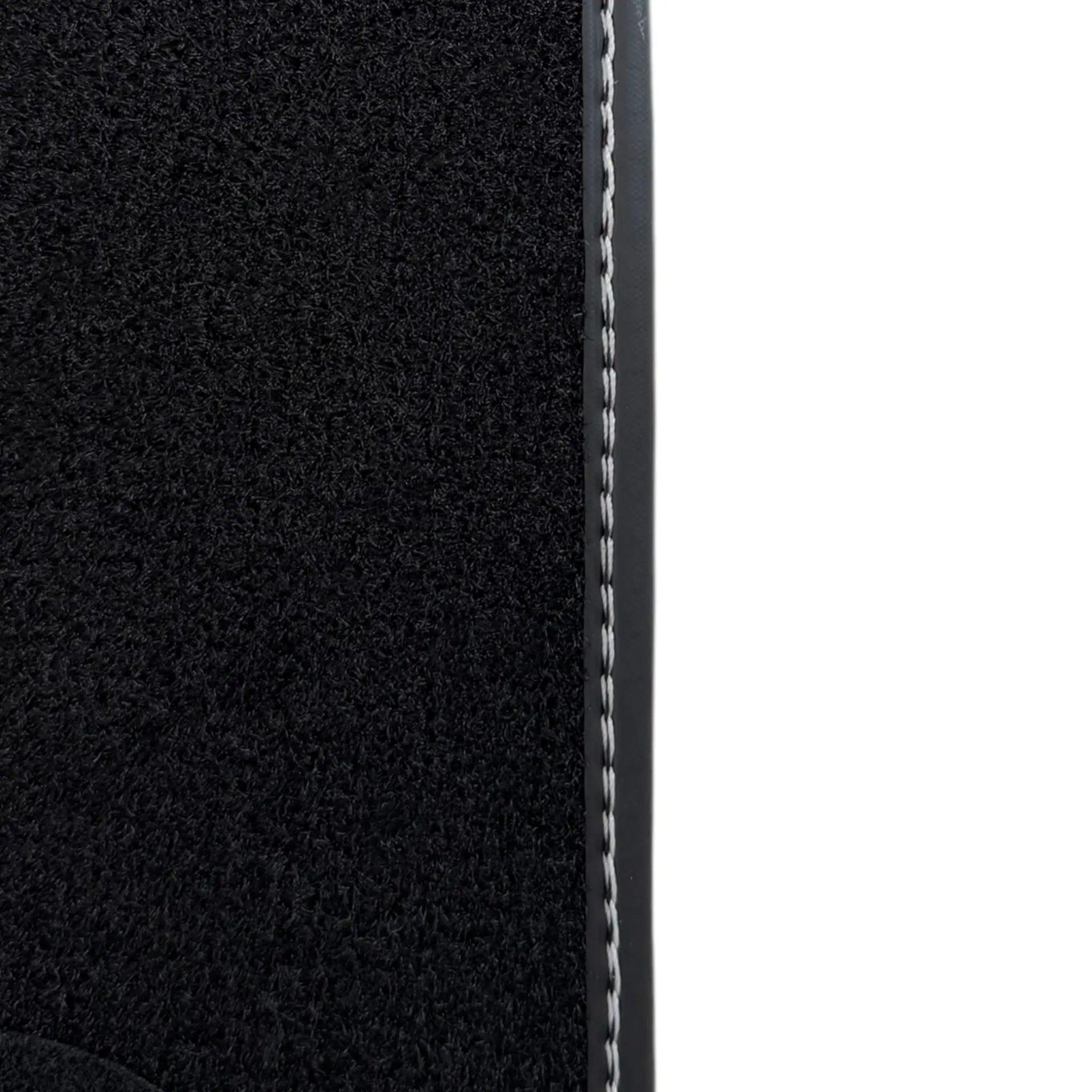 Black Floor Mats for Rolls Royce Phantom Sedan 2003-2016 with Gray Leather Borders