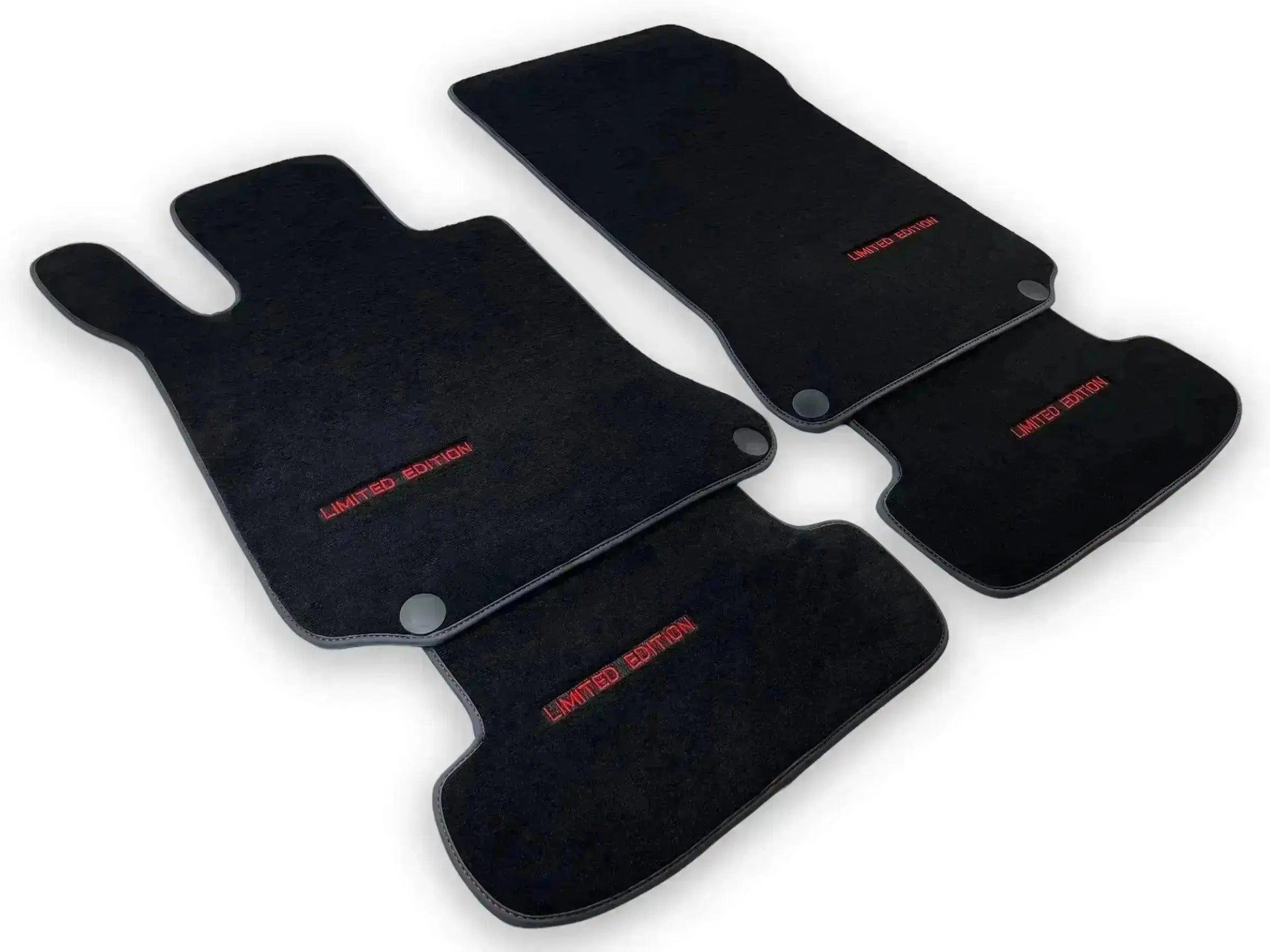Black Leather Floor Mats For Mercedes Benz GLK-Class X204 (2012-2015) | ER56 Design - AutoWin