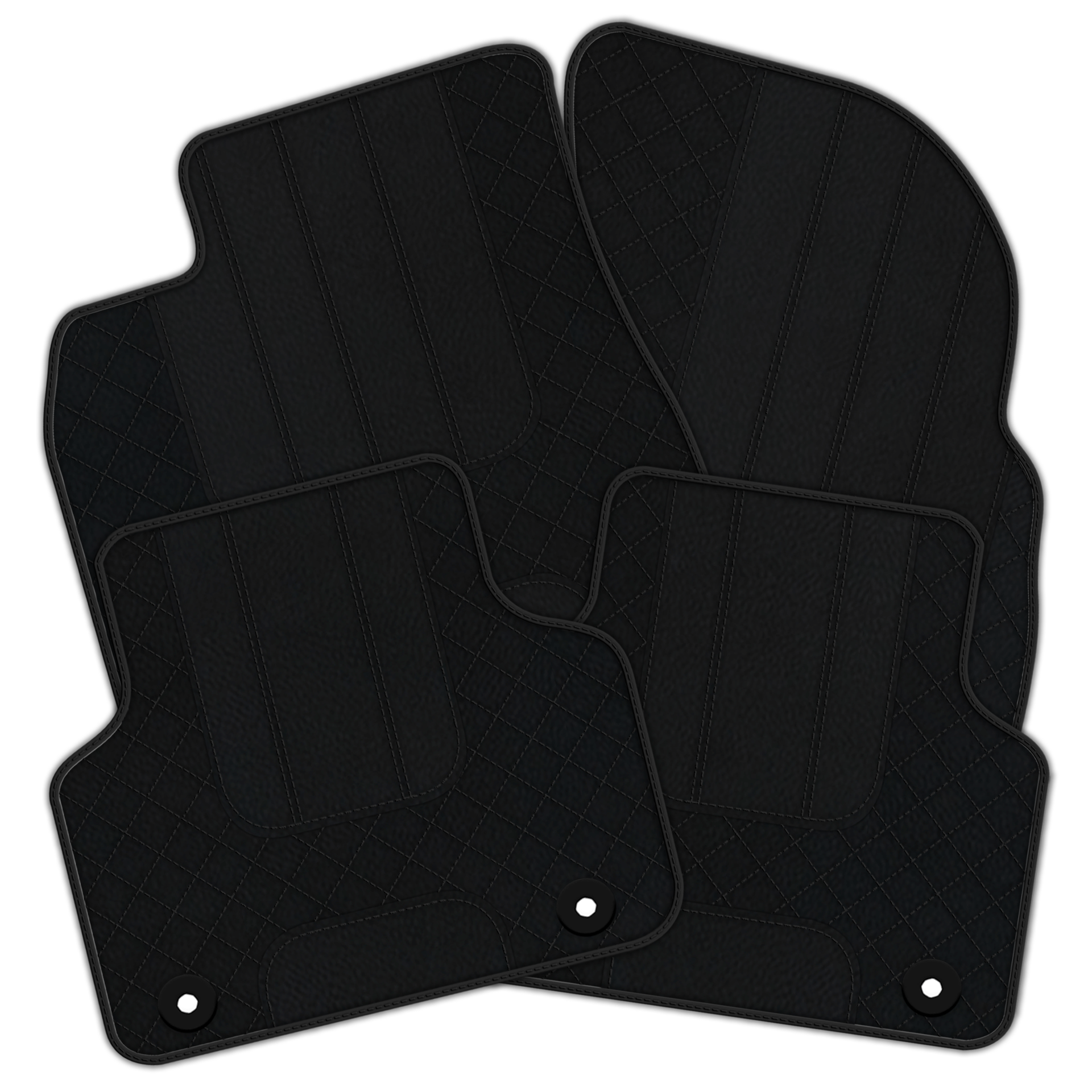 Luxury Black Leather Floor Mats for Bentley Flying Spur (2013-2019)