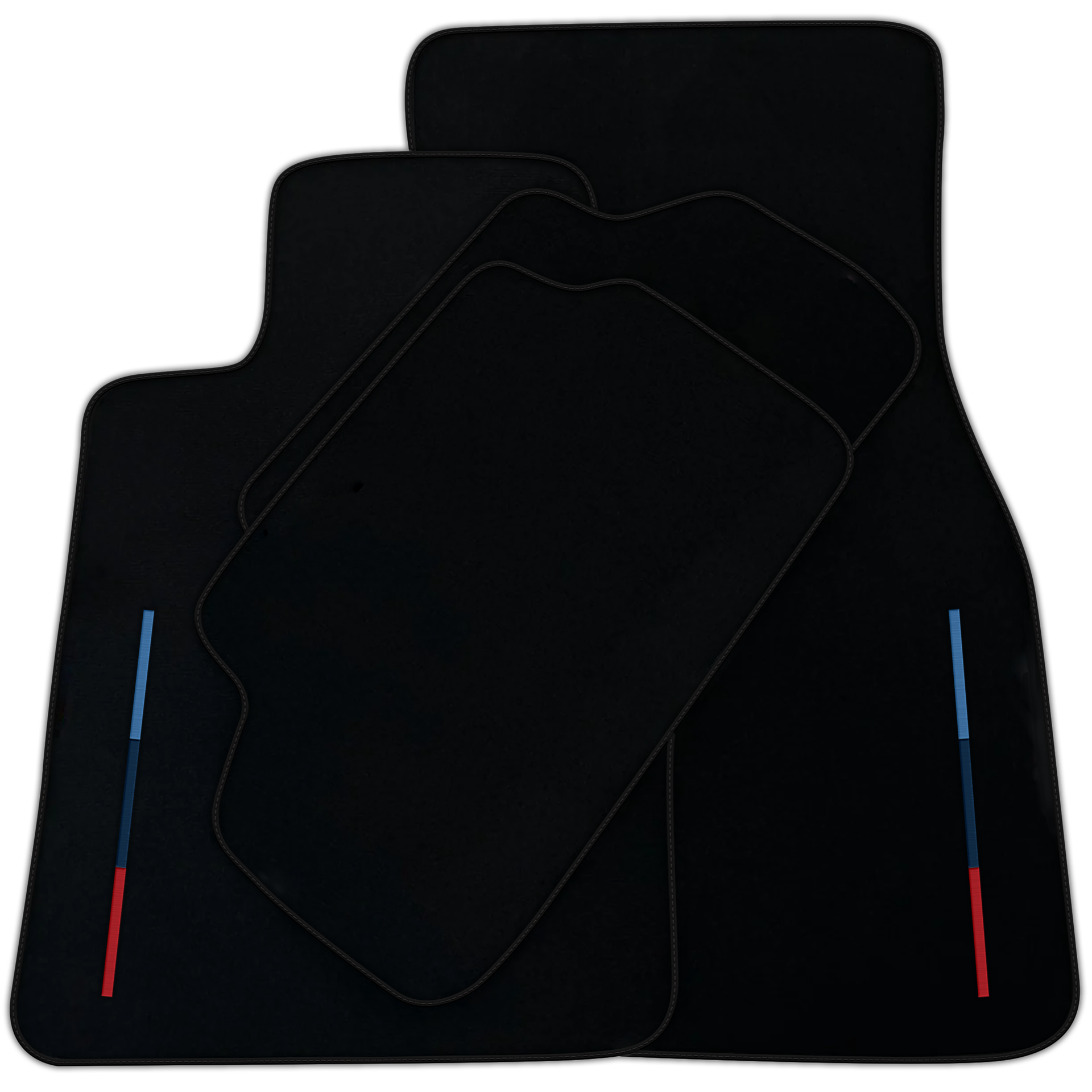 Black Floor Mats for BMW XM G09 (2023-2024) with Color Stripes Tailored Set Perfect Fit | Various Trim Colors