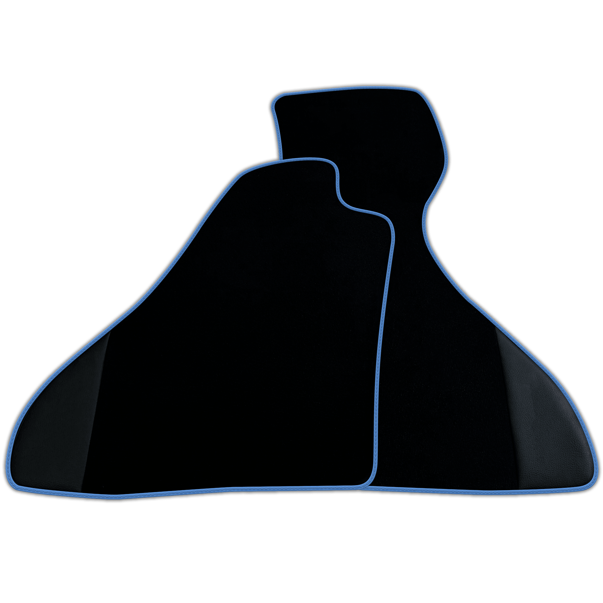 Custom Black Floor Mats for Ferrari Mondial Convertible (1983-1993) with Leather