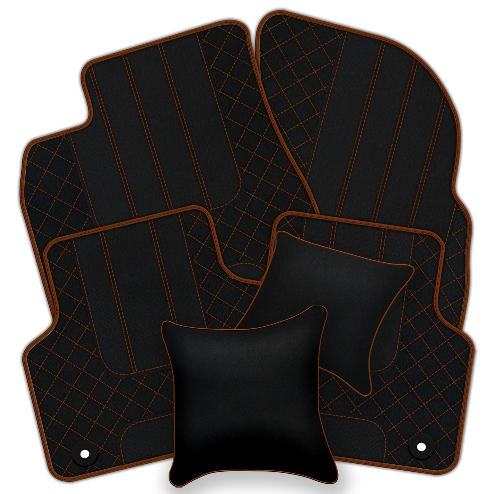 Luxury Black Leather Floor Mats for Bentley Flying Spur (2013-2019)