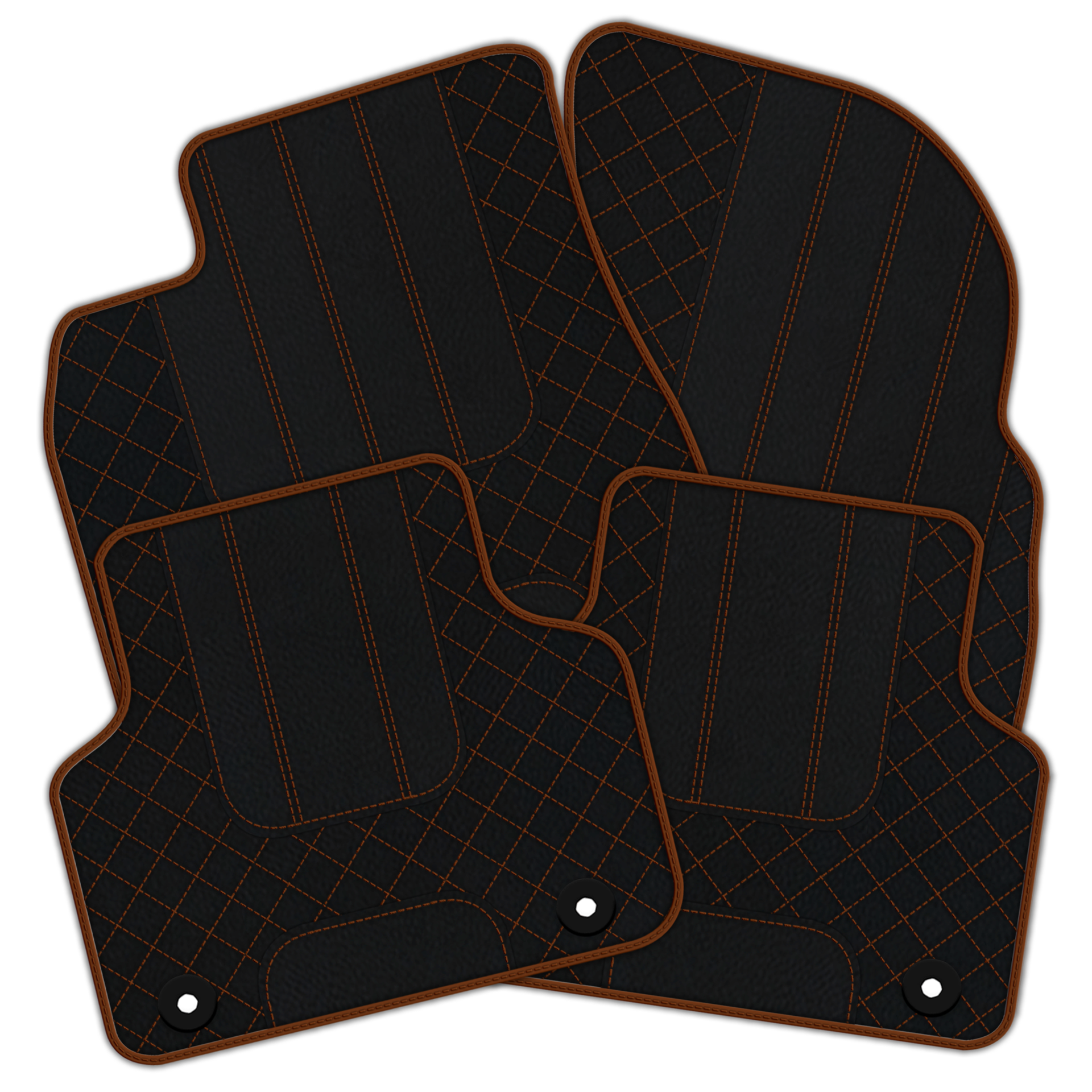 Luxury Black Leather Floor Mats for Bentley Flying Spur (2013-2019)