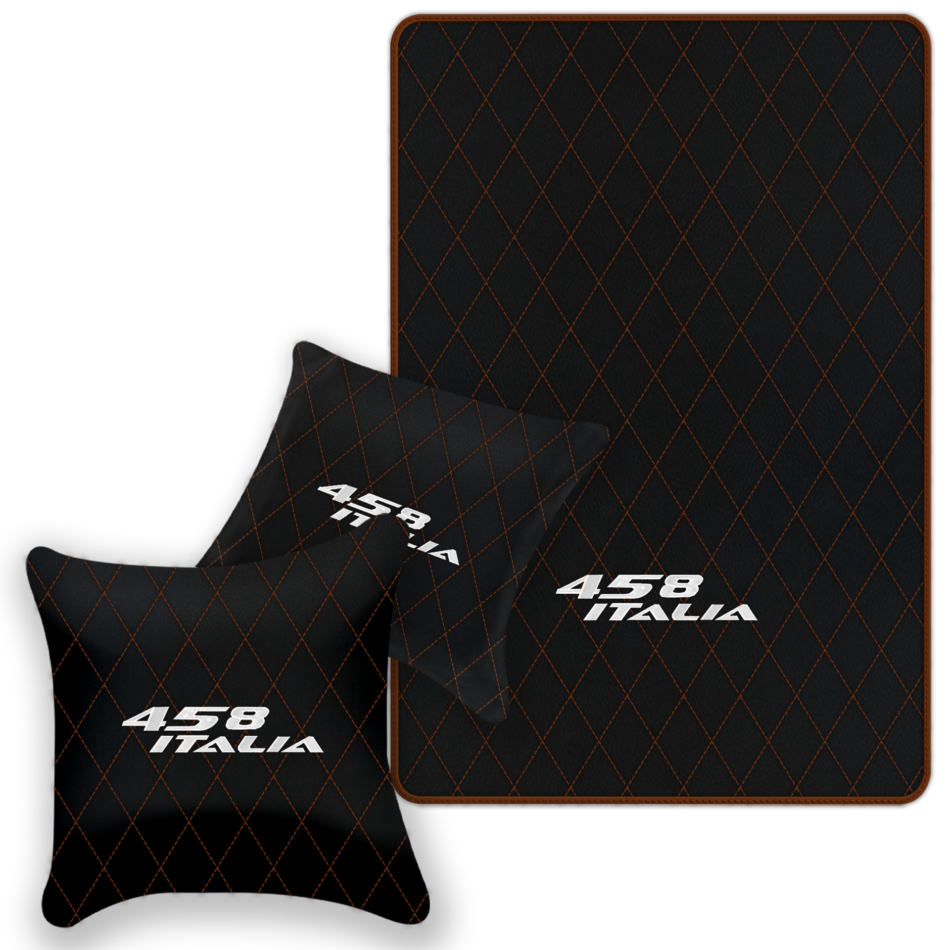 Premium Black Leather Floor Mats for Ferrari 458 Spider (2012-2015)