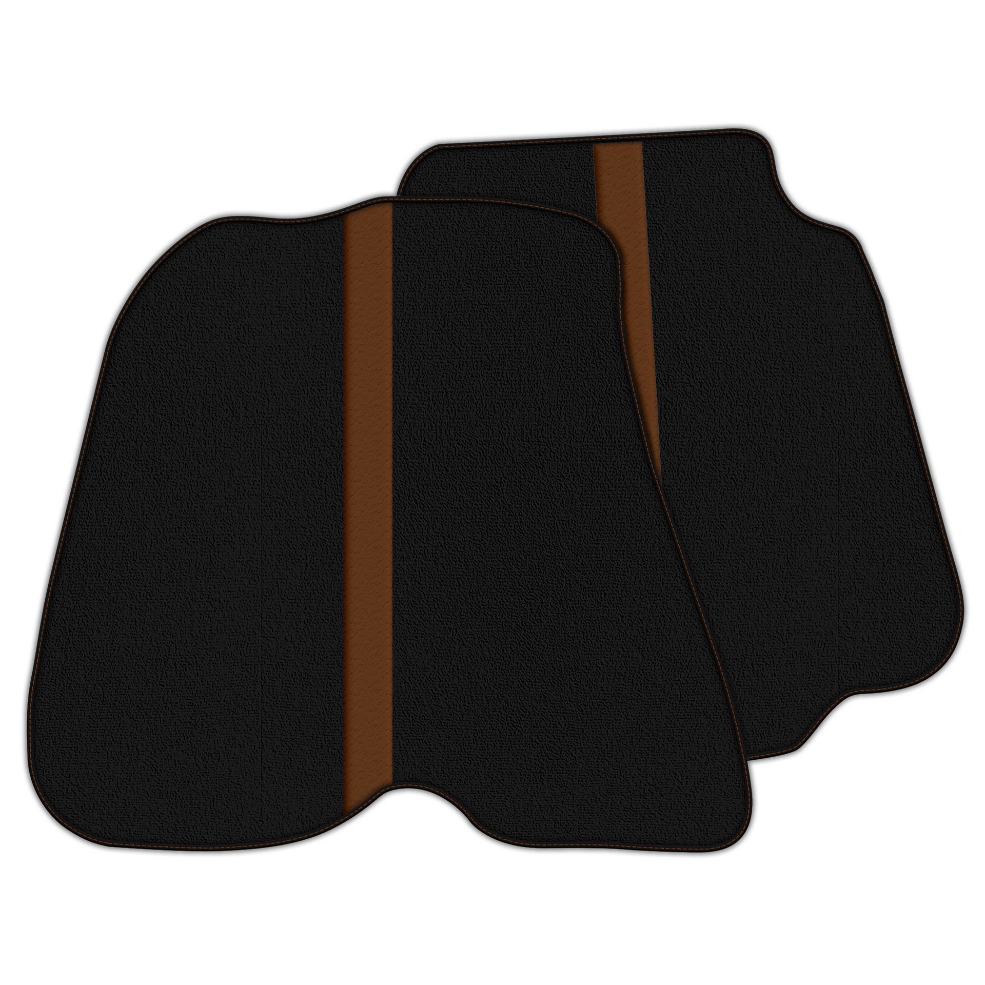Black Floor Mats with Leather Line for Ferrari F12 Berlinetta (2012-2022) - Various Colors