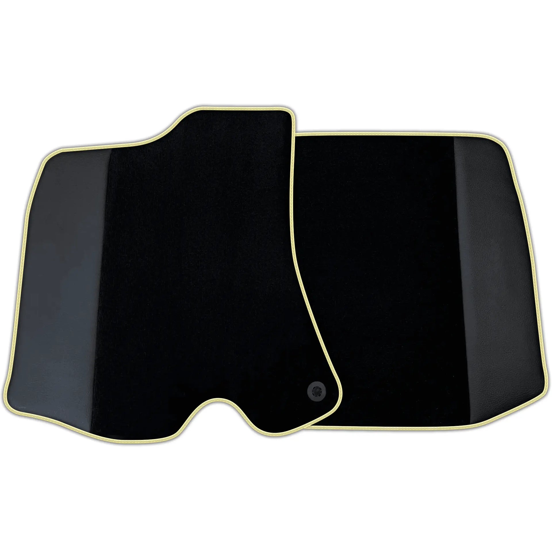 Custom Black Floor Mats for Ferrari Roma (2021-2024) with Leather -