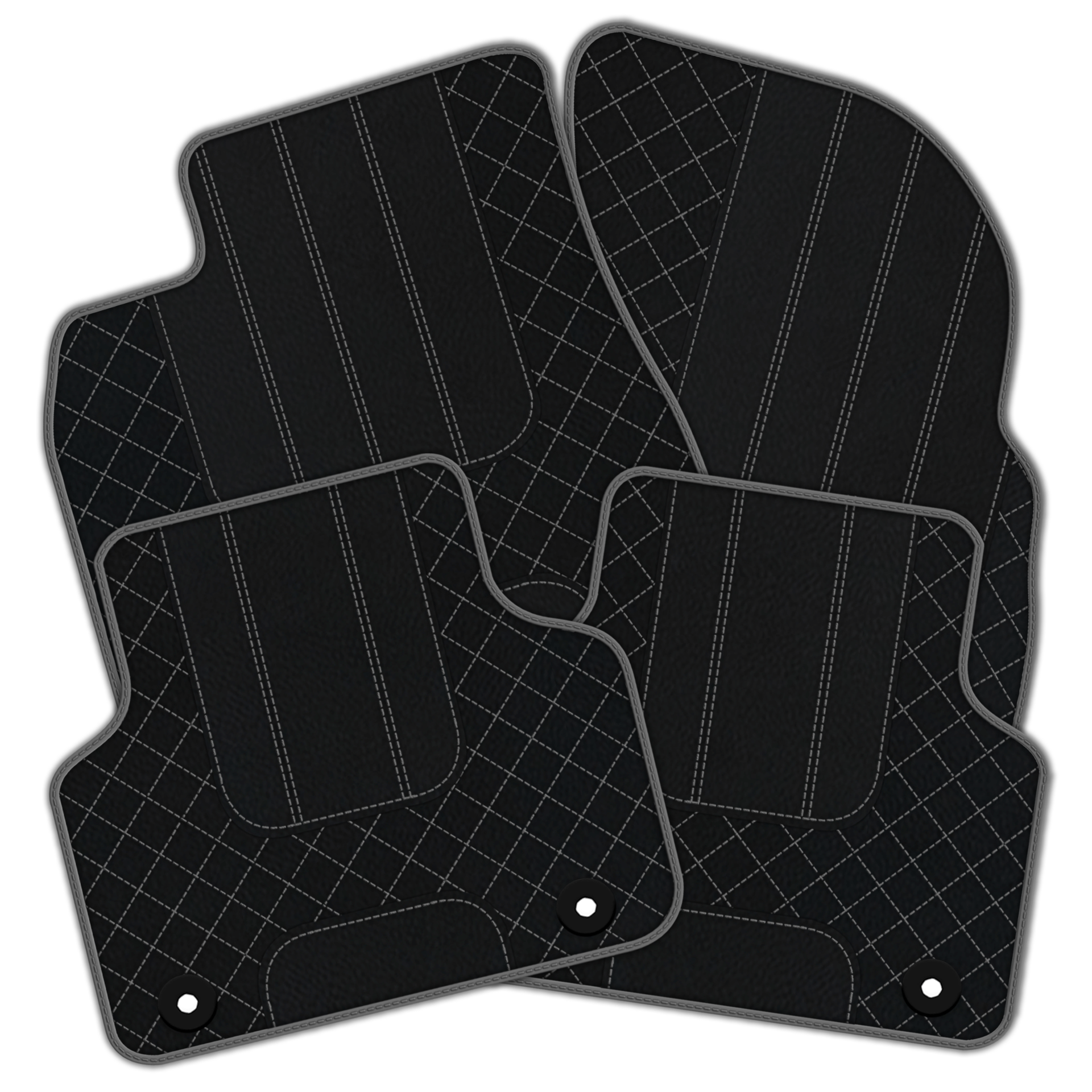 Luxury Black Leather Floor Mats for Bentley Flying Spur (2013-2019)