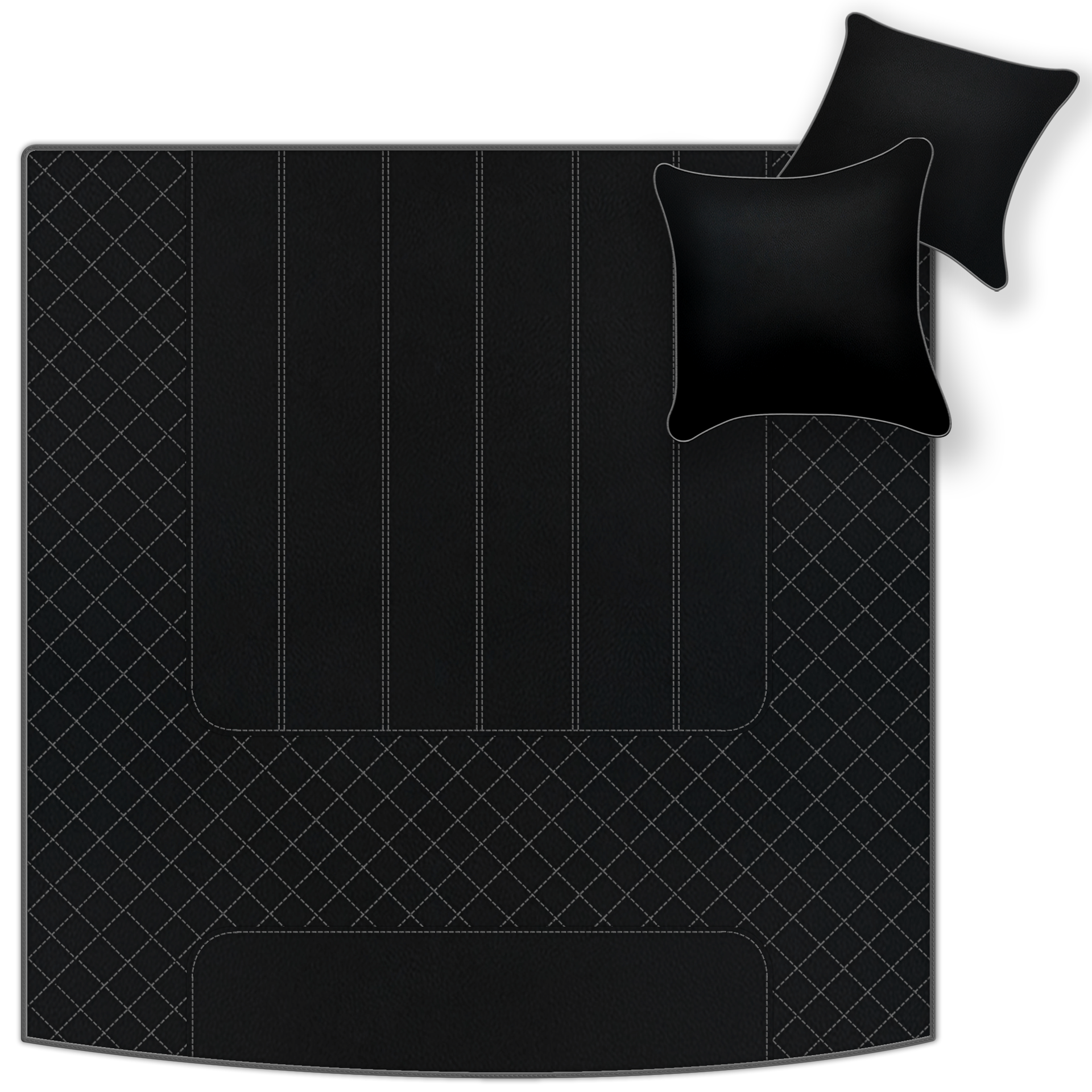 Luxury Black Leather Floor Mats for Bentley Flying Spur (2013-2019)