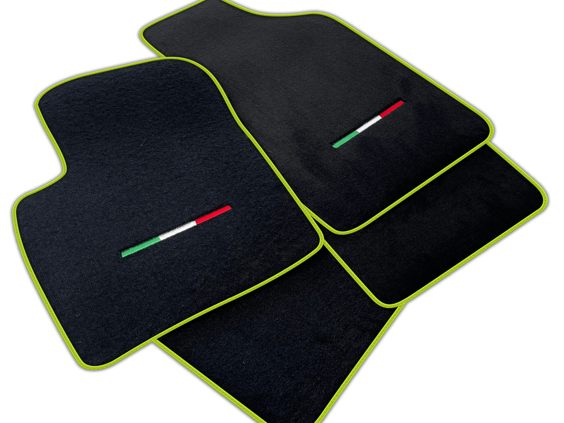 Italian Edition Black Floor Mats for Fiat 500 (2015-2020)