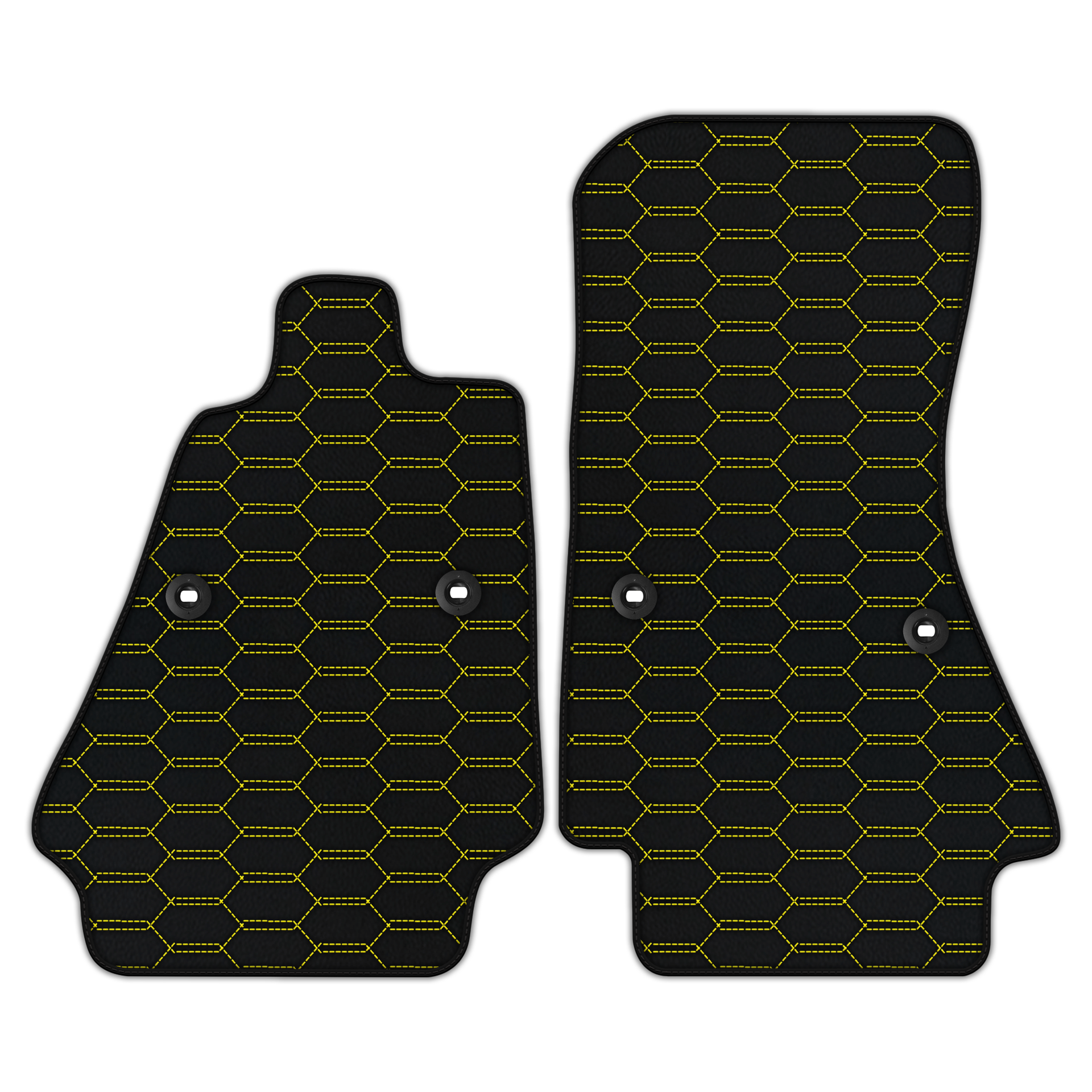 Customizable Leather Floor Mats with Interlaced Hex Pattern for Bugatti Chiron (2016-2022)