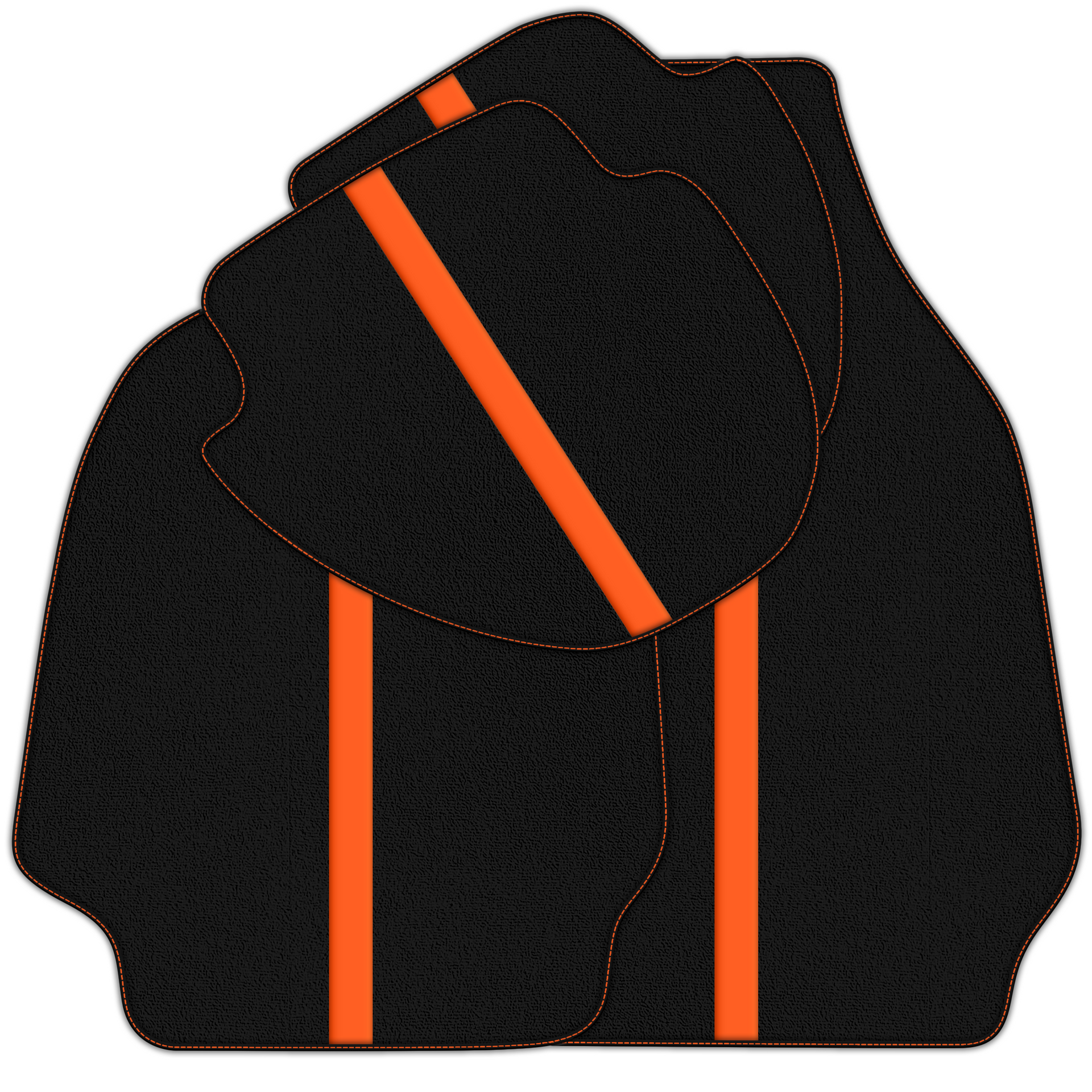 Black Floor Mats with Leather Line for Porsche Classic 911 (1963-1989) - Various Colors