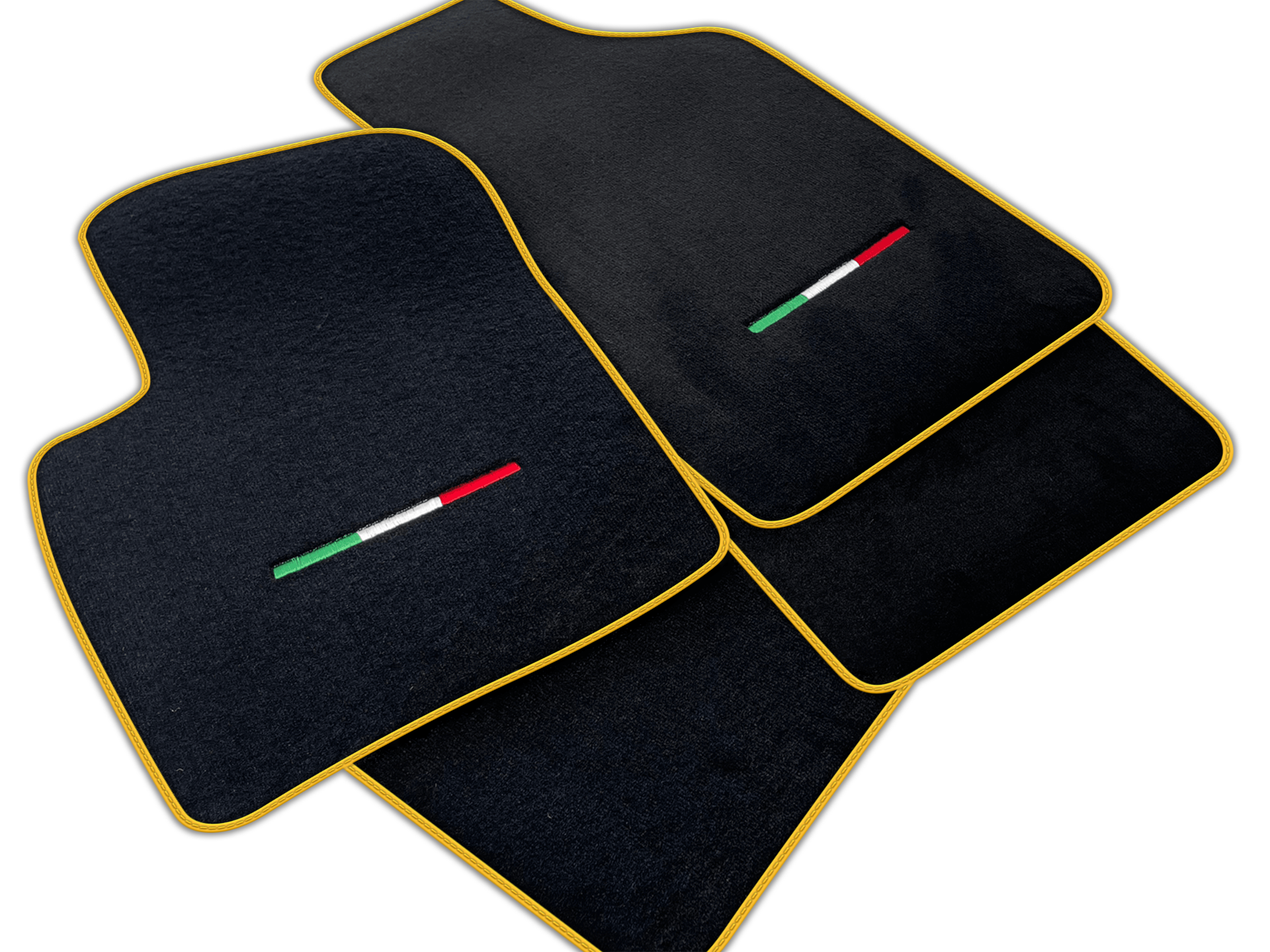 Italian Edition Black Floor Mats for Fiat 500e (2020-2024) Cabrio
