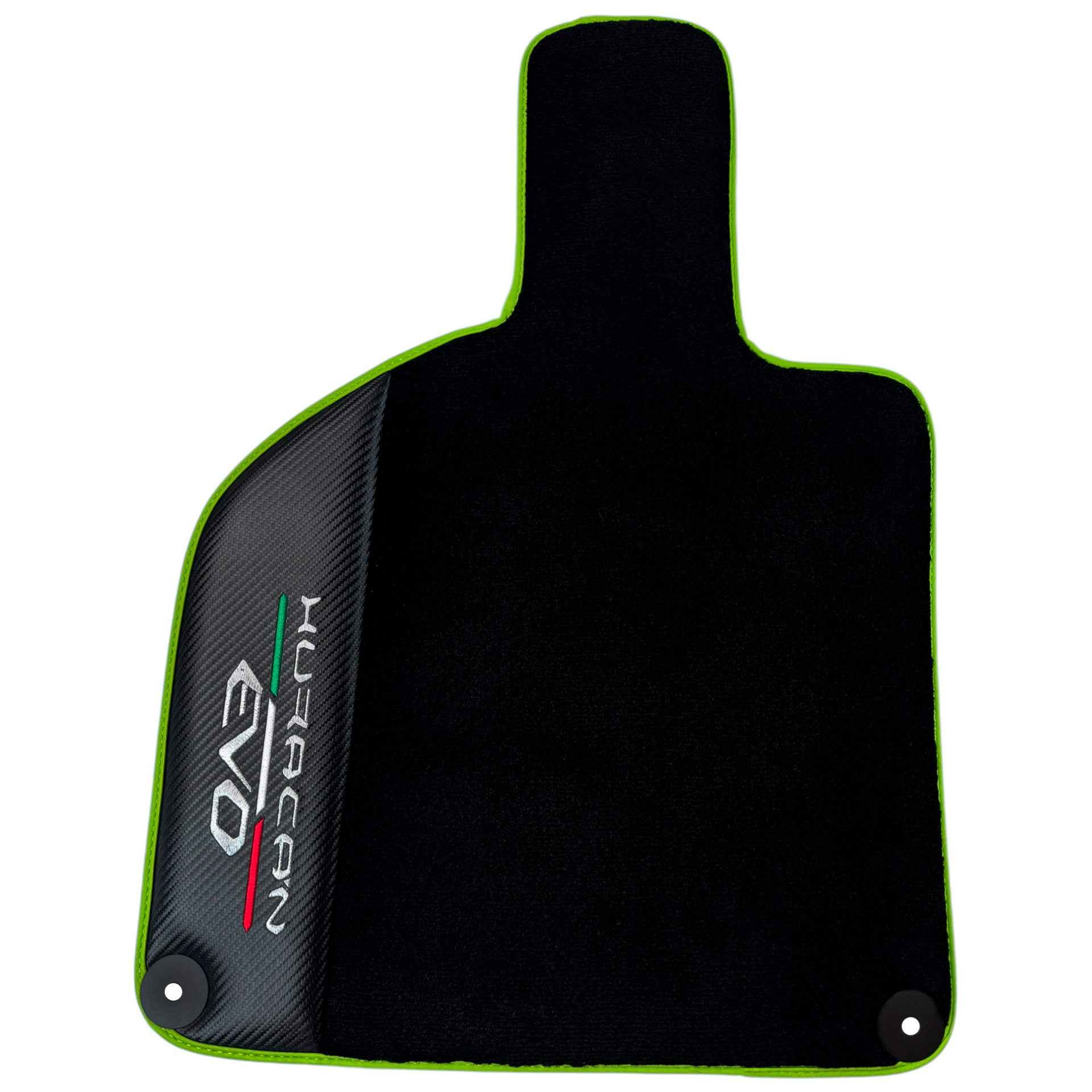 Black Floor Mats for Lamborghini Huracan EVO (2019-2024) with Carbon Fiber Borders
