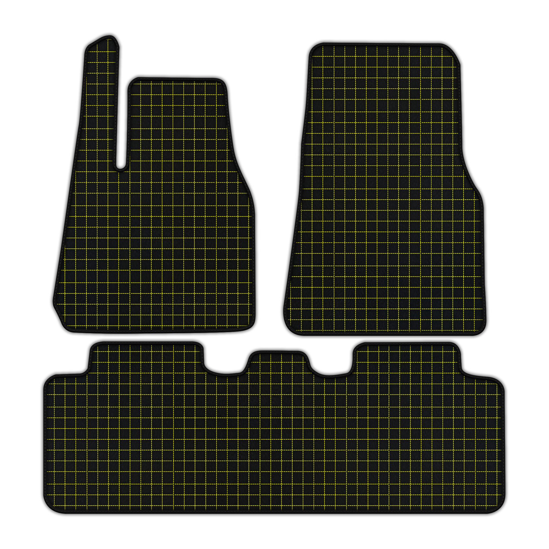 Customizable Leather Floor Mats with Square Pattern for Tesla Model Y (2020-2023)