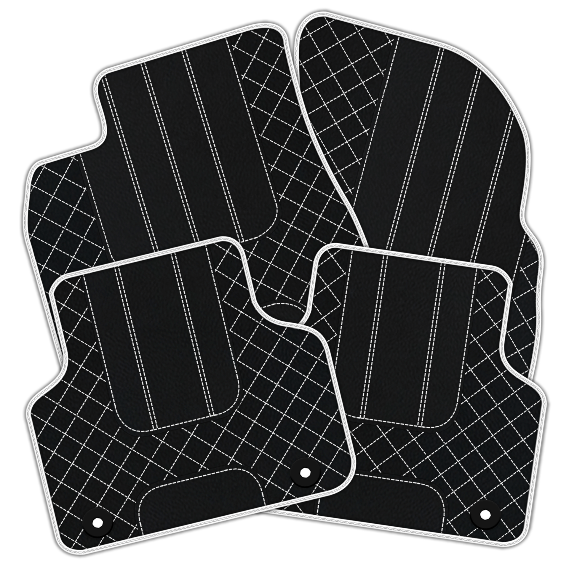 Luxury Black Leather Floor Mats for Bentley Flying Spur (2013-2019)