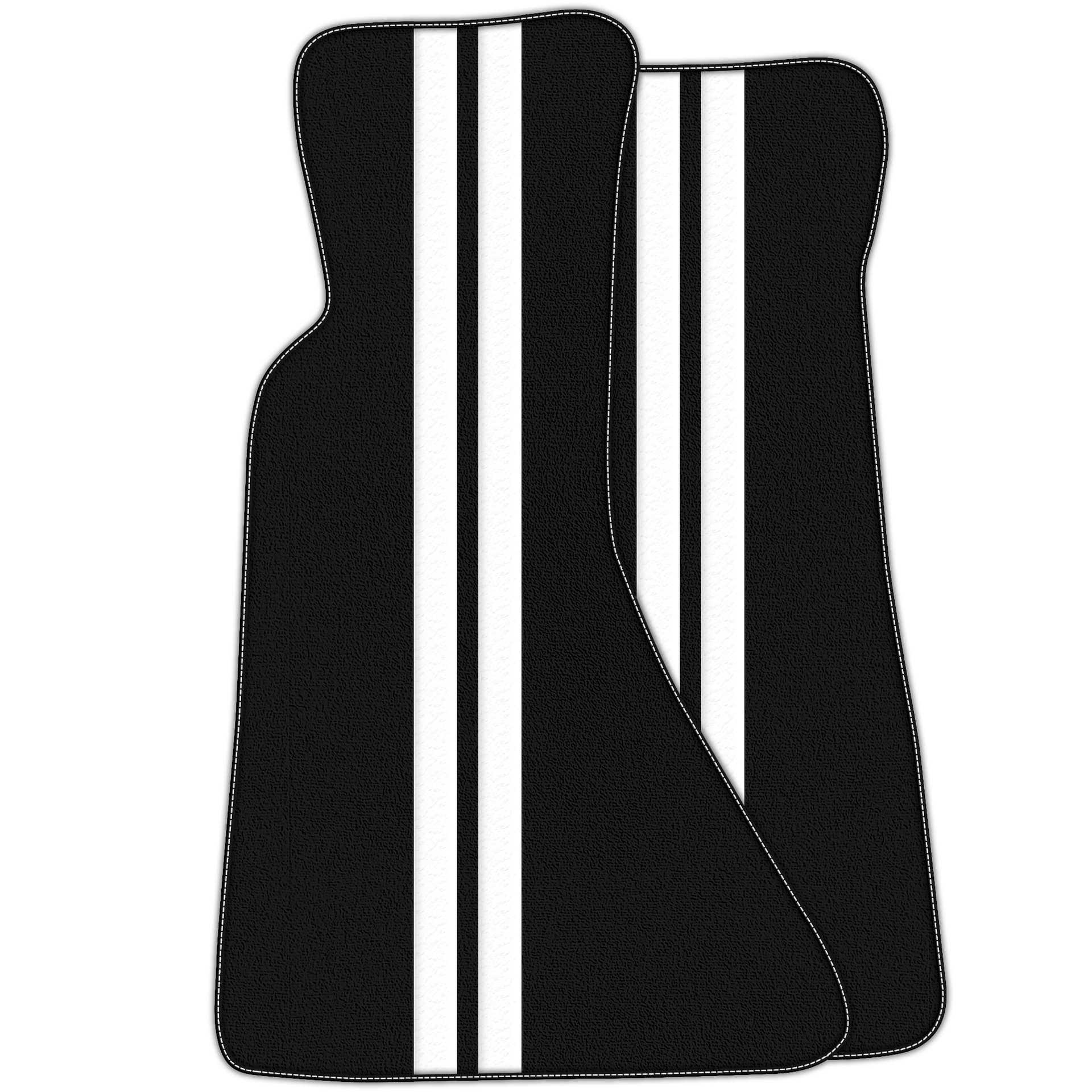 Black Floor Mats with Leather Line for Chevrolet Corvette C4 (1984-1996) - Various Colors