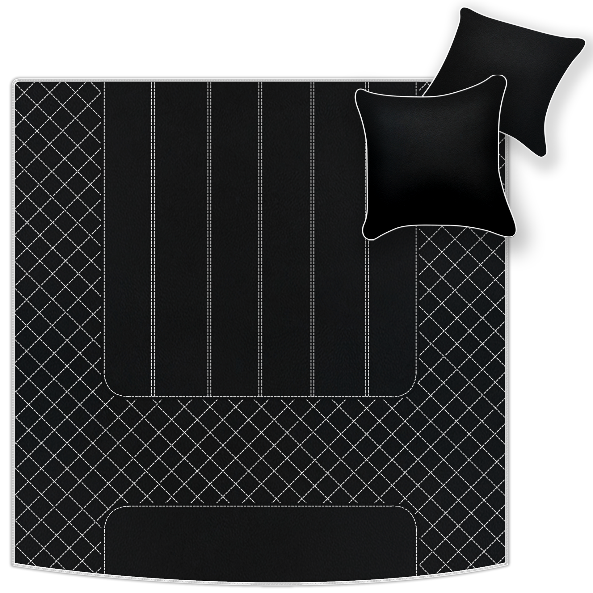 Luxury Black Leather Floor Mats for Bentley Flying Spur (2013-2019)