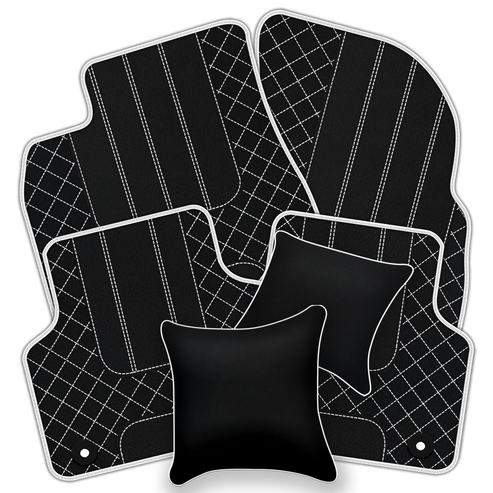Luxury Black Leather Floor Mats for Bentley Flying Spur (2013-2019)