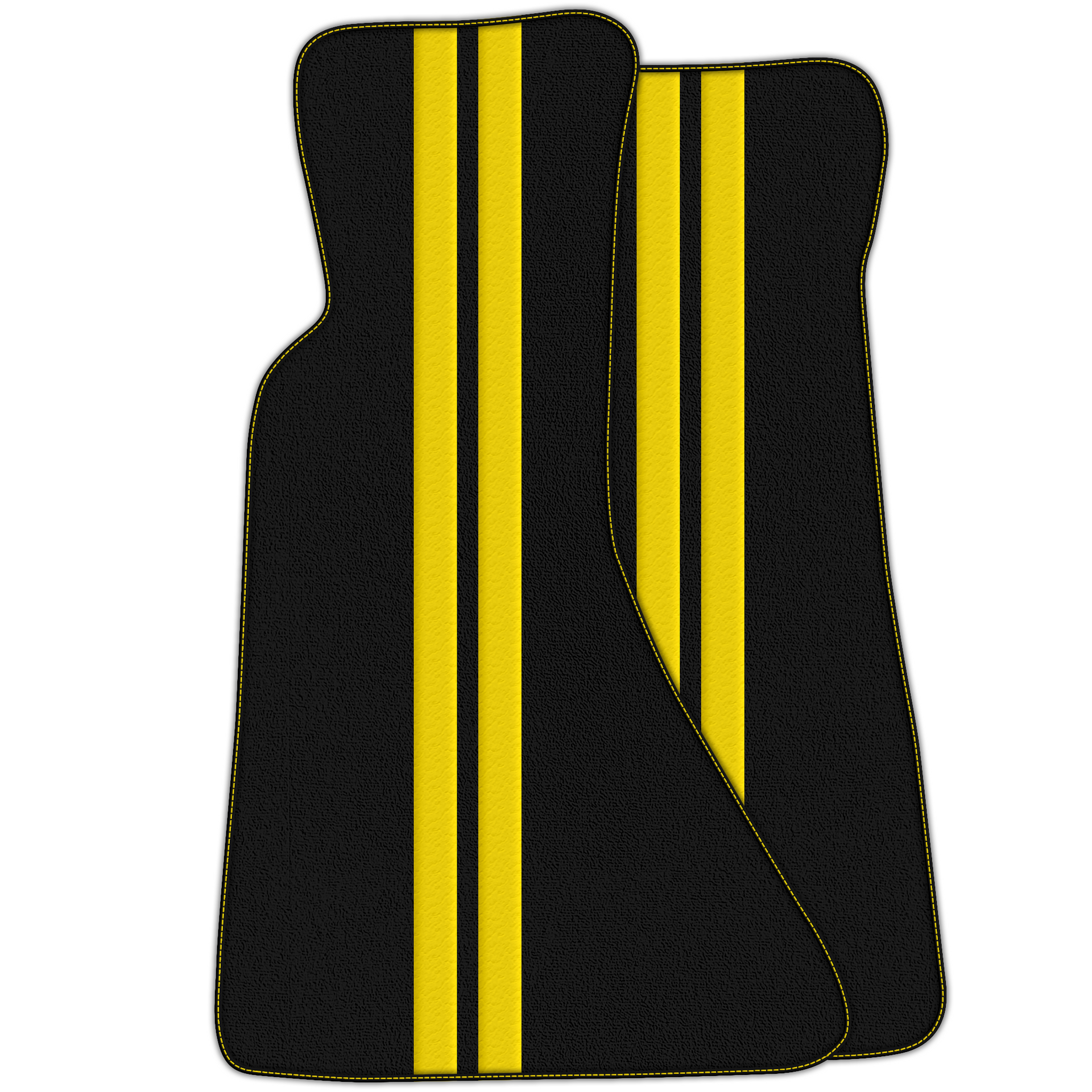 Black Floor Mats with Leather Line for Chevrolet Corvette C4 (1984-1996) - Various Colors
