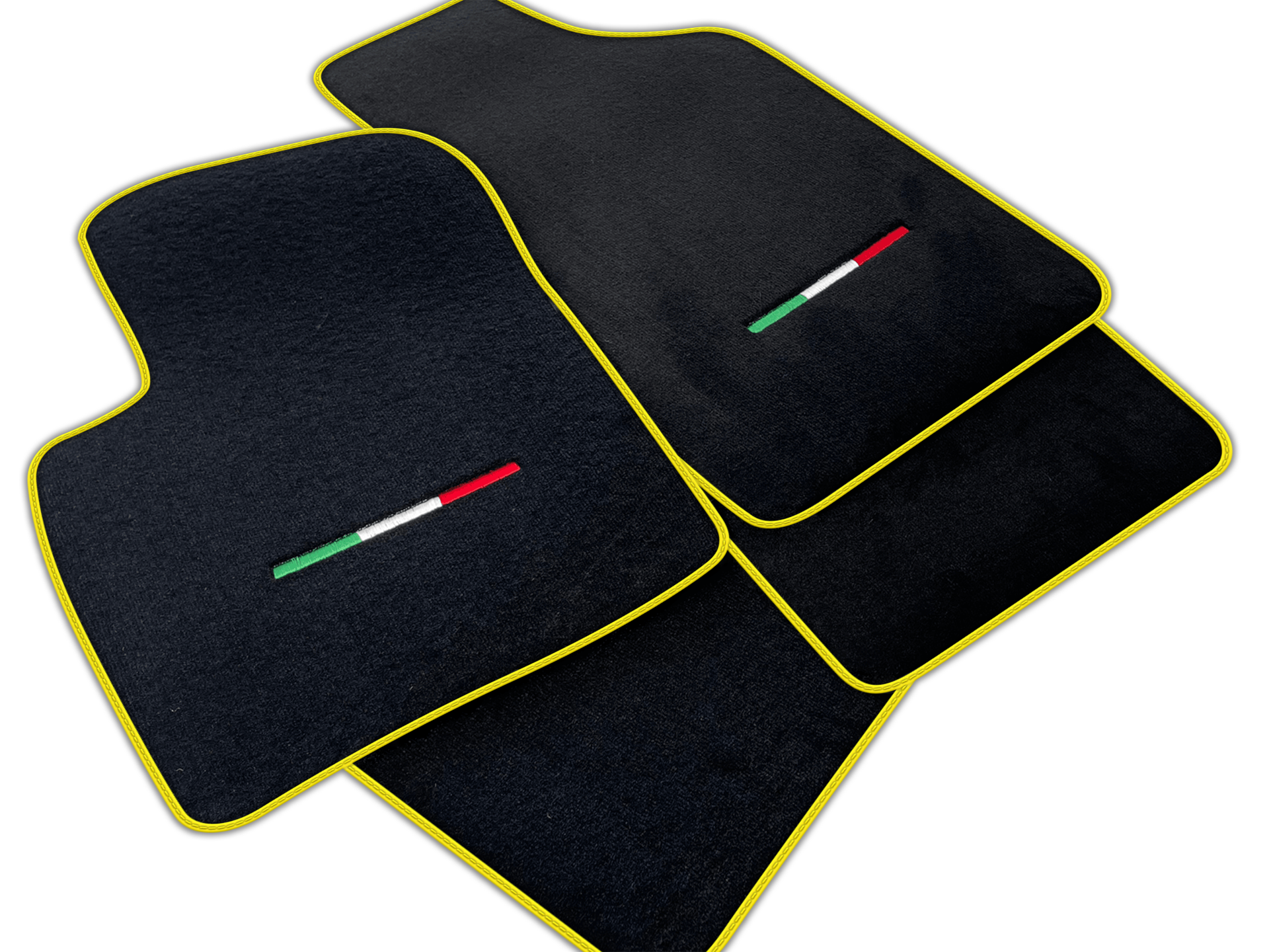Italian Edition Black Floor Mats for Fiat 500 (2013-2015)