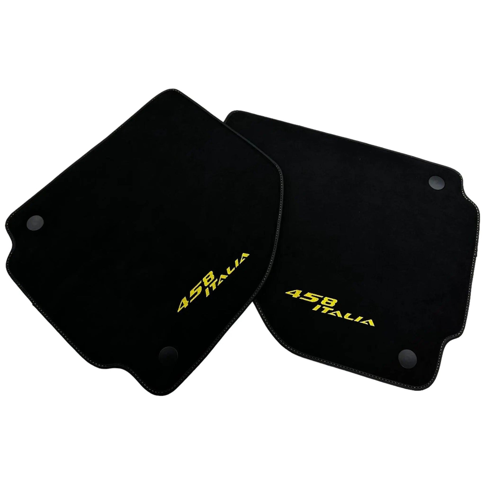 Alcantara Black Floor Mats For Ferrari 458 Italia (2009-2015) Yellow - AutoWin