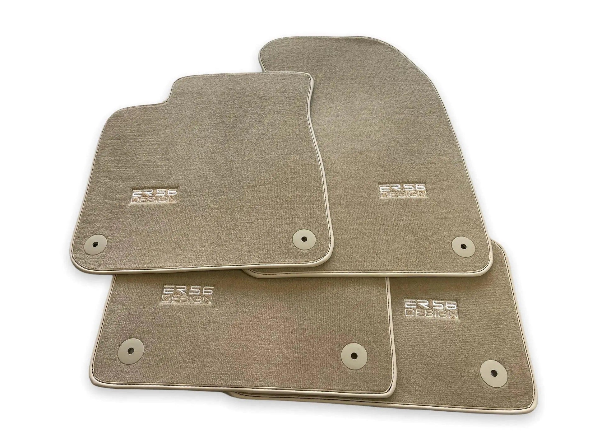 Beige Floor Mats for Audi A5 - 8F7 Convertible (2009-2017) | ER56 Design - AutoWin