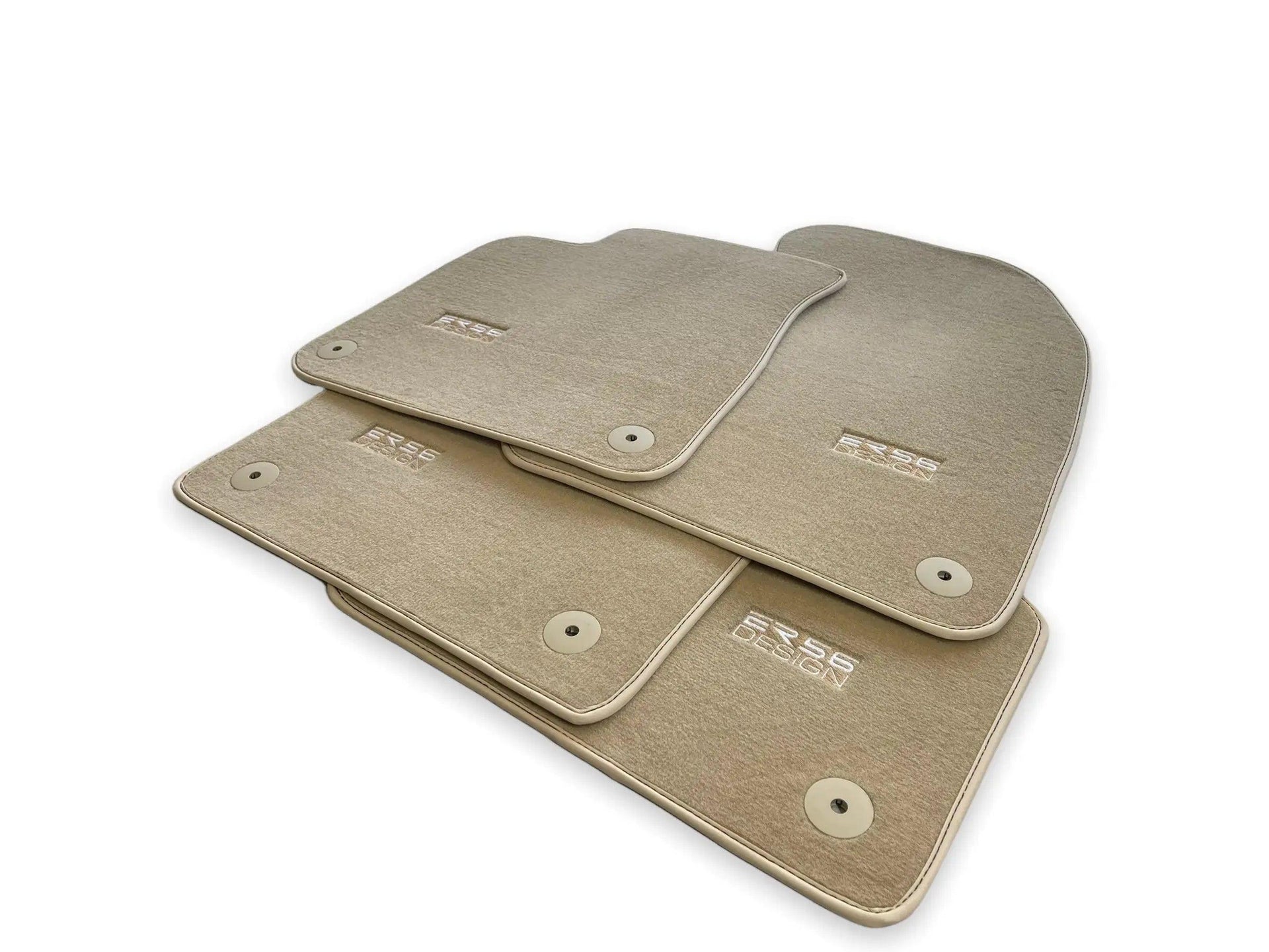 Beige Floor Mats for Audi A6 - C6 Sedan Long (2004-2008) | ER56 Design - AutoWin