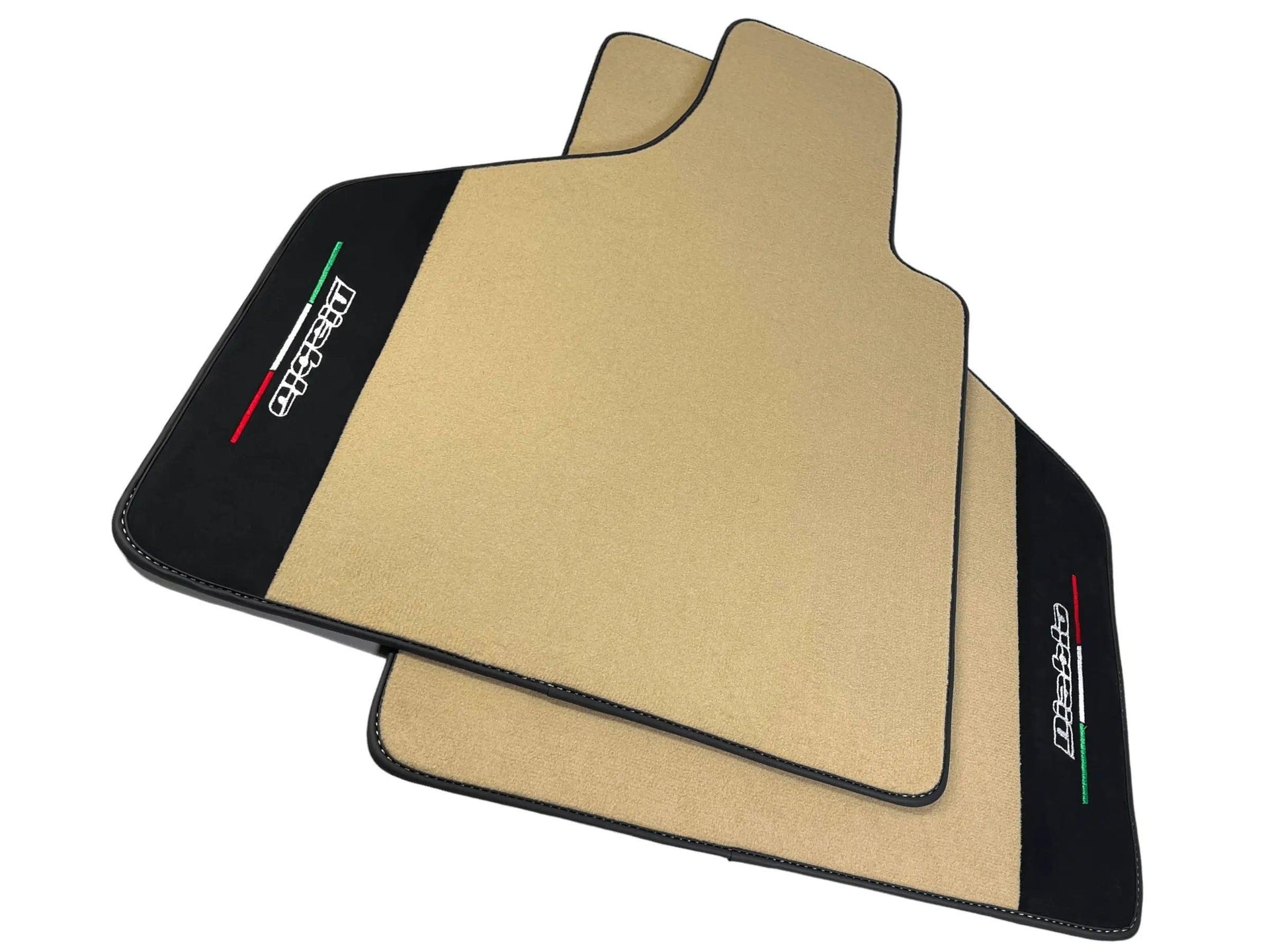 Beige Floor Mats for Lamborghini Diablo 1990-2001 With Alcantara Leather - AutoWin