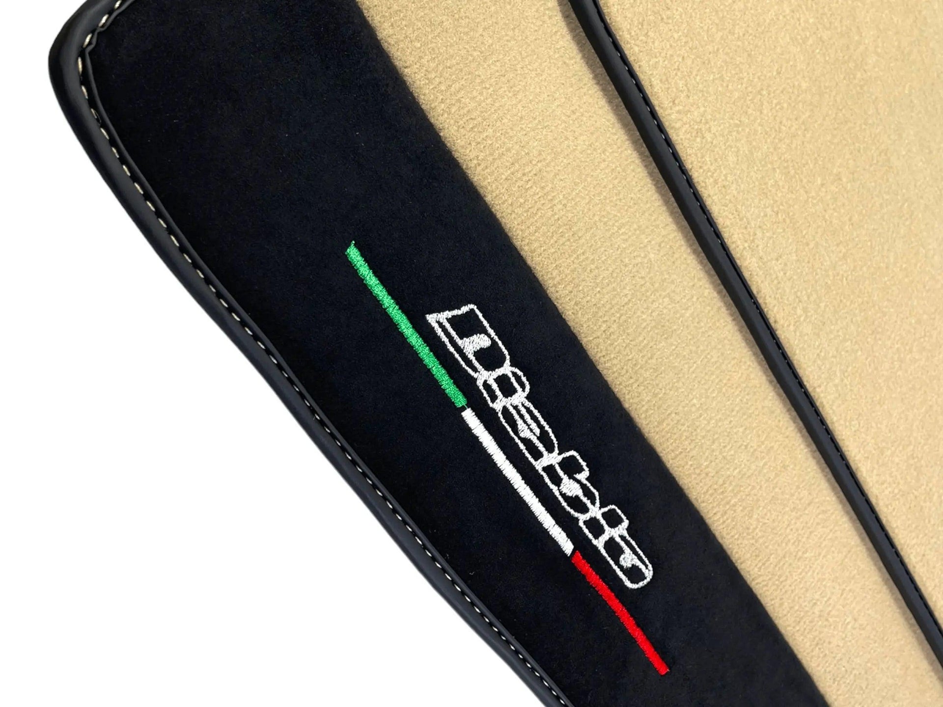 Beige Floor Mats for Lamborghini Diablo 1990-2001 With Alcantara Leather - AutoWin