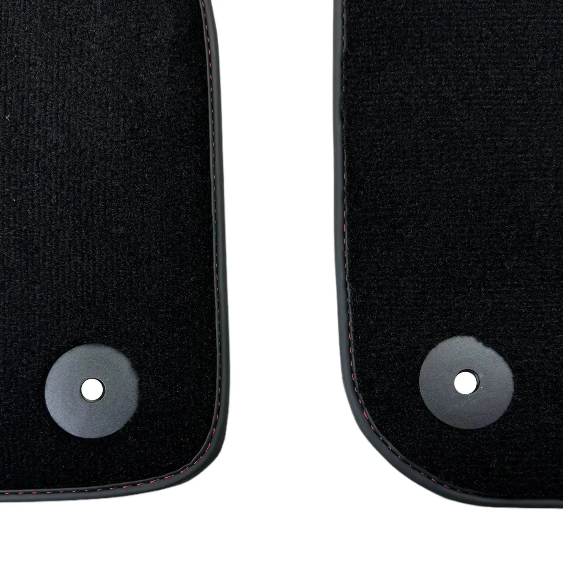 Black Floor Mats for Audi Q8 (2018-2023) with Red Leather | ER56 Design - AutoWin