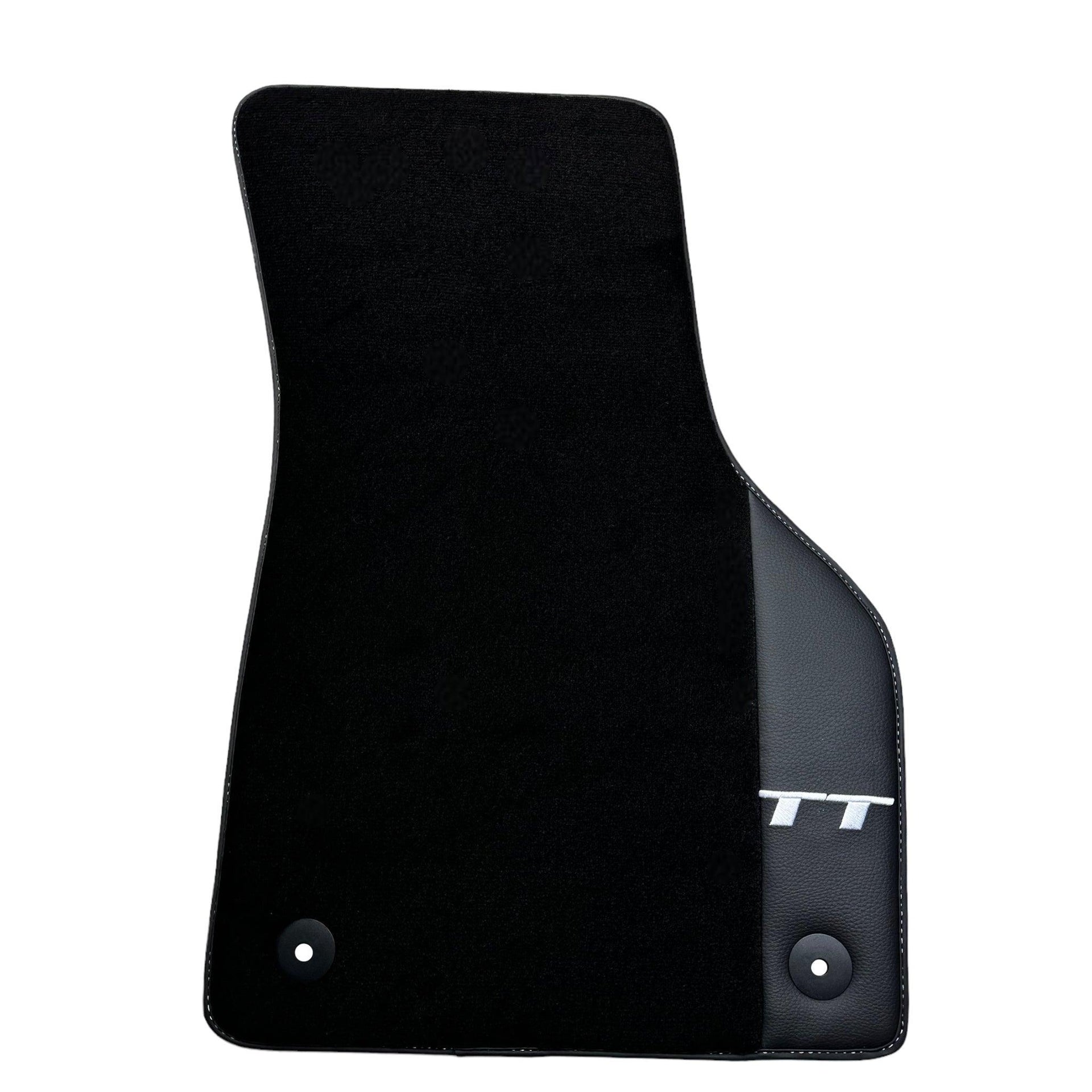 Black Floor Mats for Audi TT MK1 Coupe (1998-2006) with Leather - AutoWin