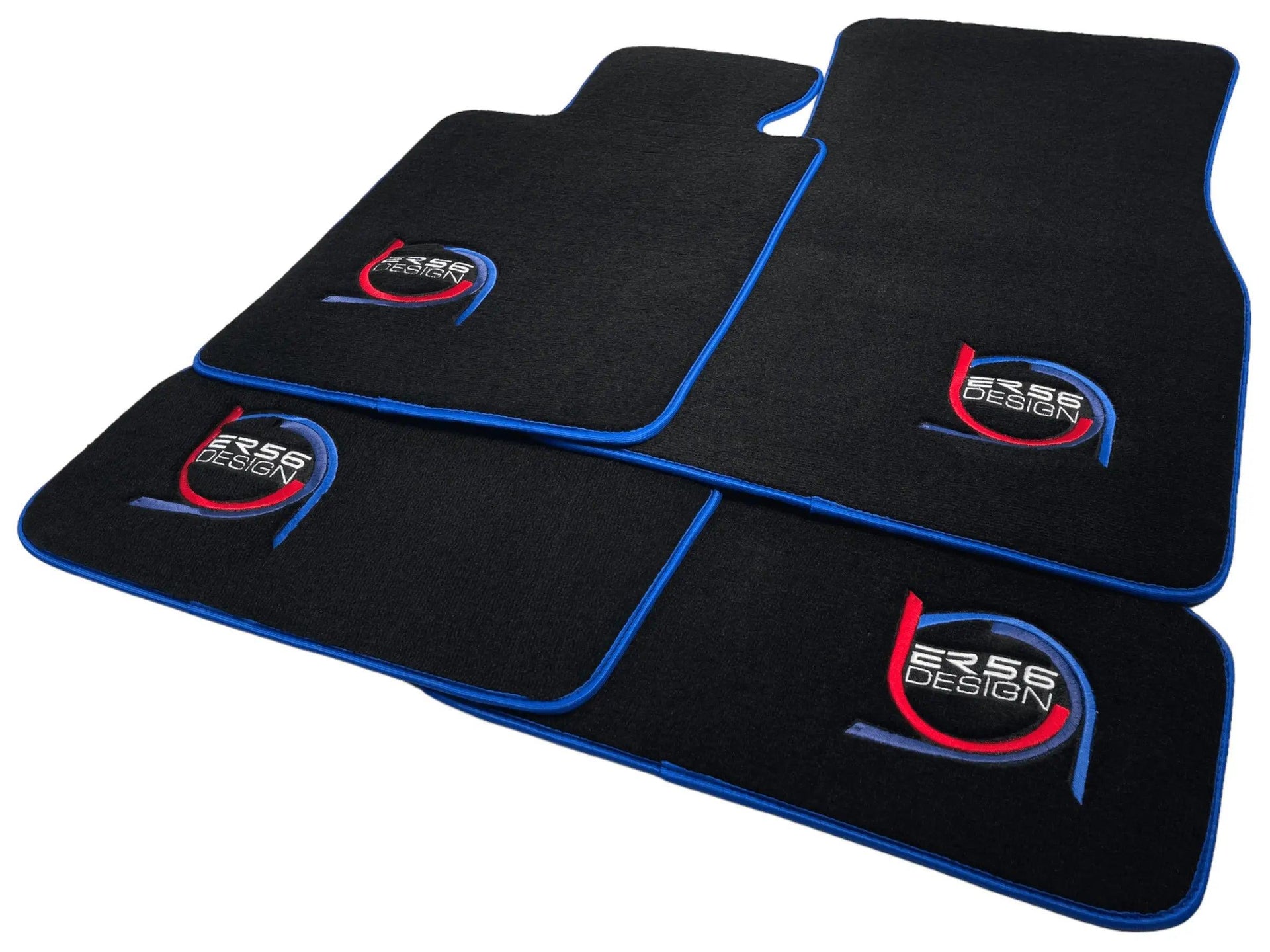 Black Floor Mats For BMW 4 Series G22 Coupe ER56 Design Limited Edition Blue Trim - AutoWin