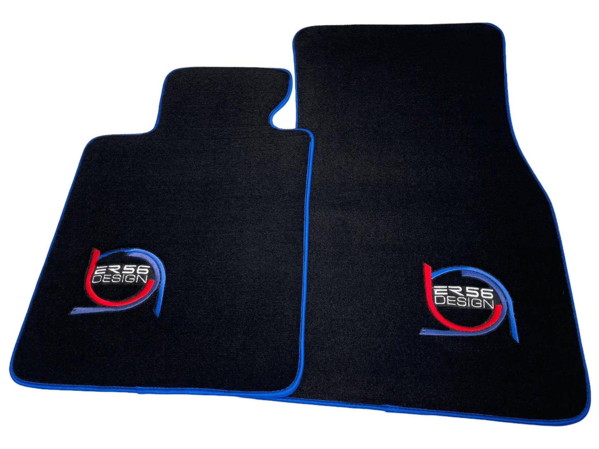 Black Floor Mats For BMW 5 Series E61 Wagon ER56 Design Limited Edition Blue Trim - AutoWin