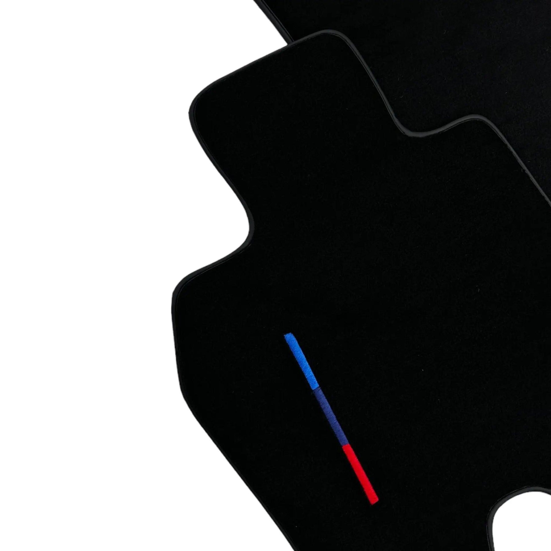 Black Floor Mats for BMW i8 3 Color Stripes Tailored Set Perfect Fit - AutoWin