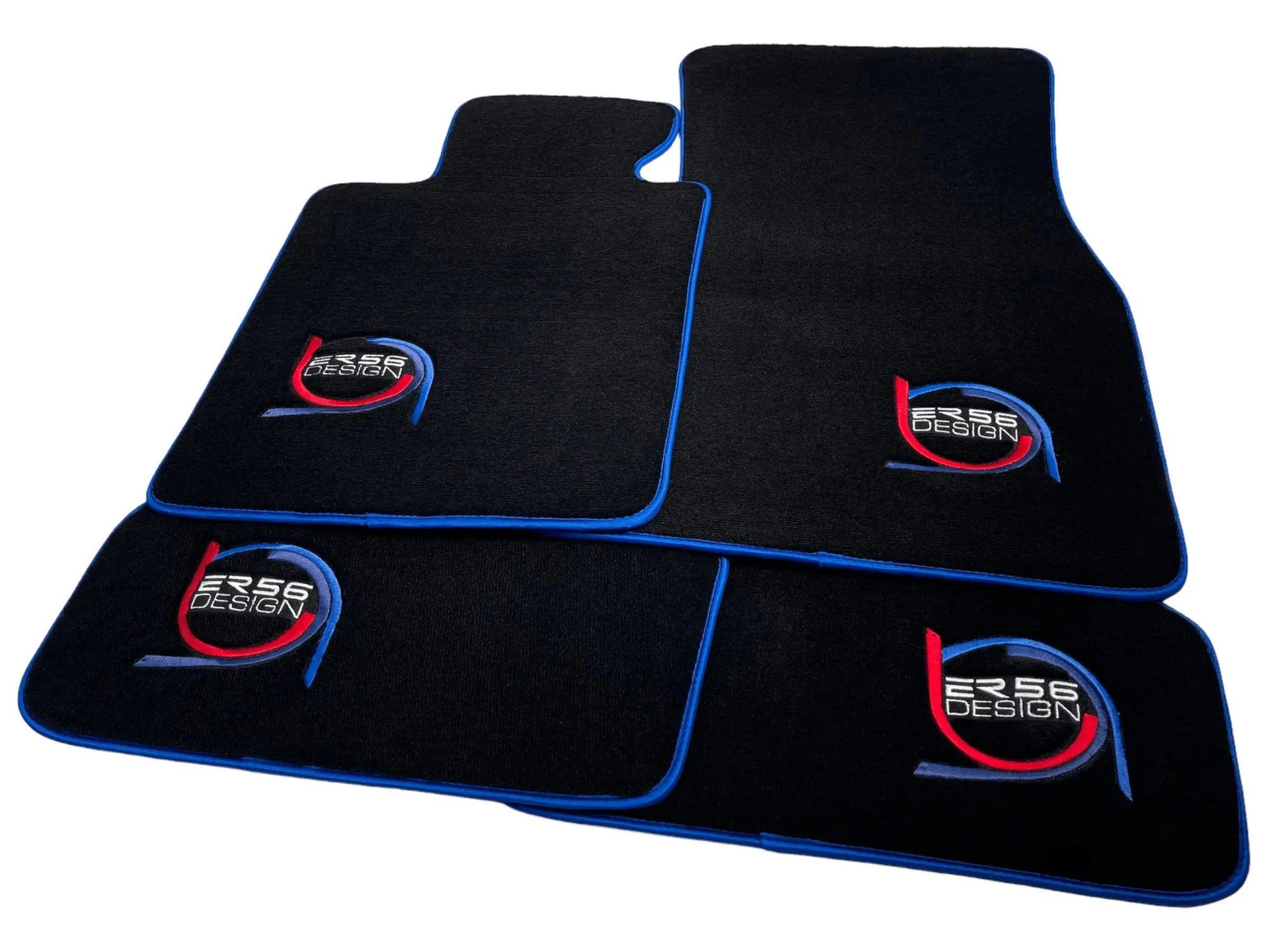 Black Floor Mats For BMW M4 G83 Convertible ER56 Design Limited Edition Blue Trim - AutoWin