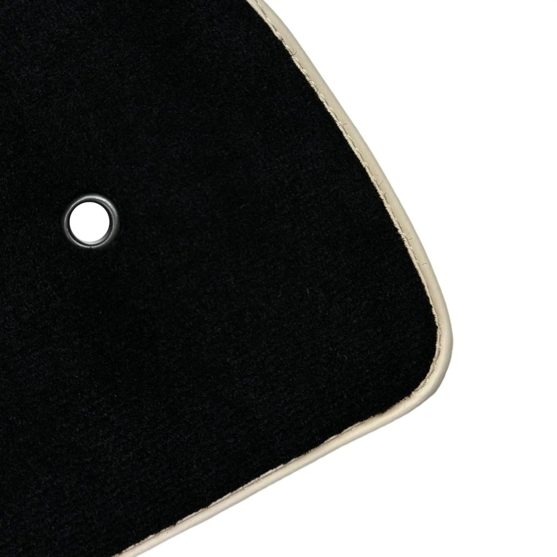 Black Floor Mats For Chevrolet Corvette C6 (2005-2013) with Beige Trim - AutoWin