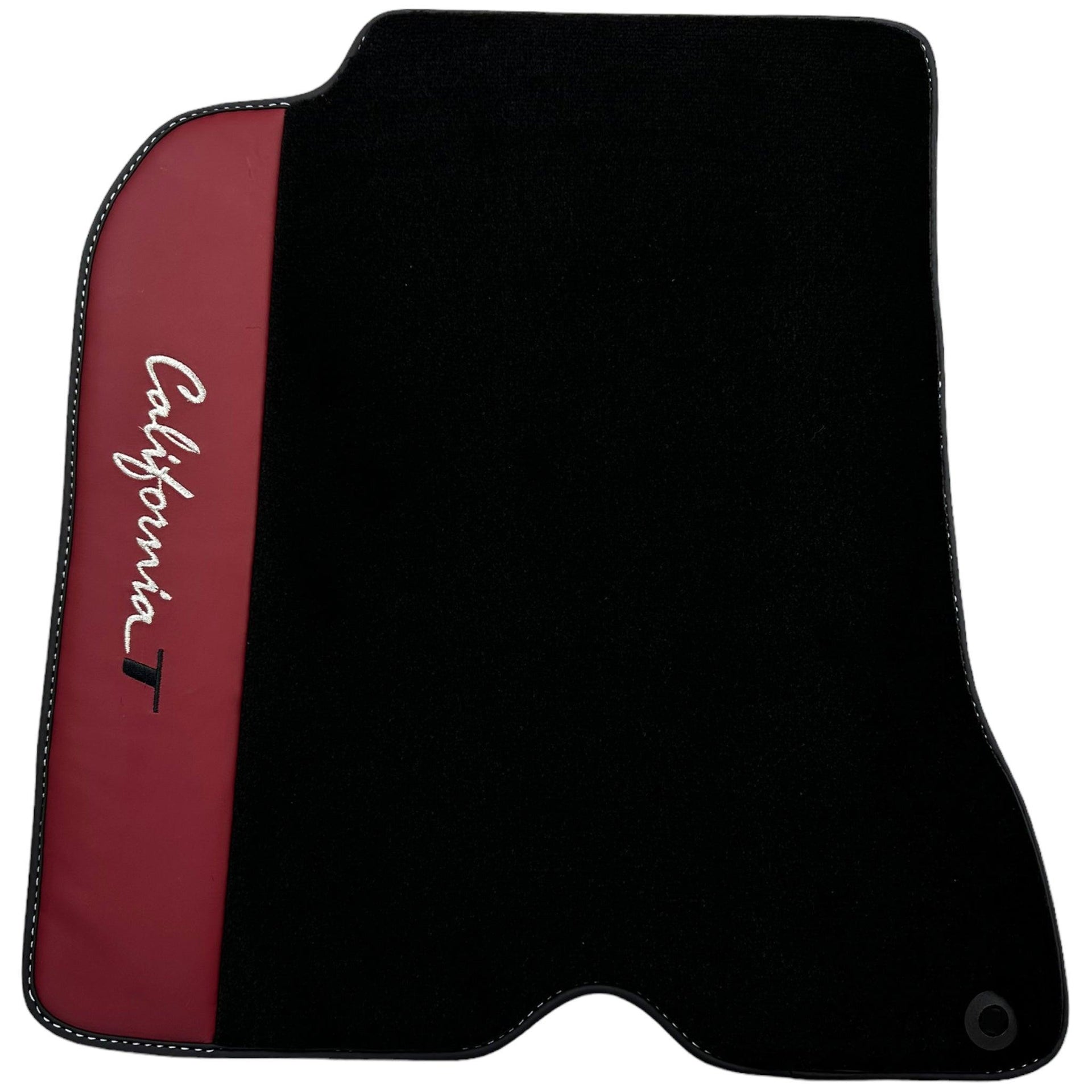 Black Floor Mats for Ferrari California T (2015–2018) Bordeaux Nappa Leather - AutoWin