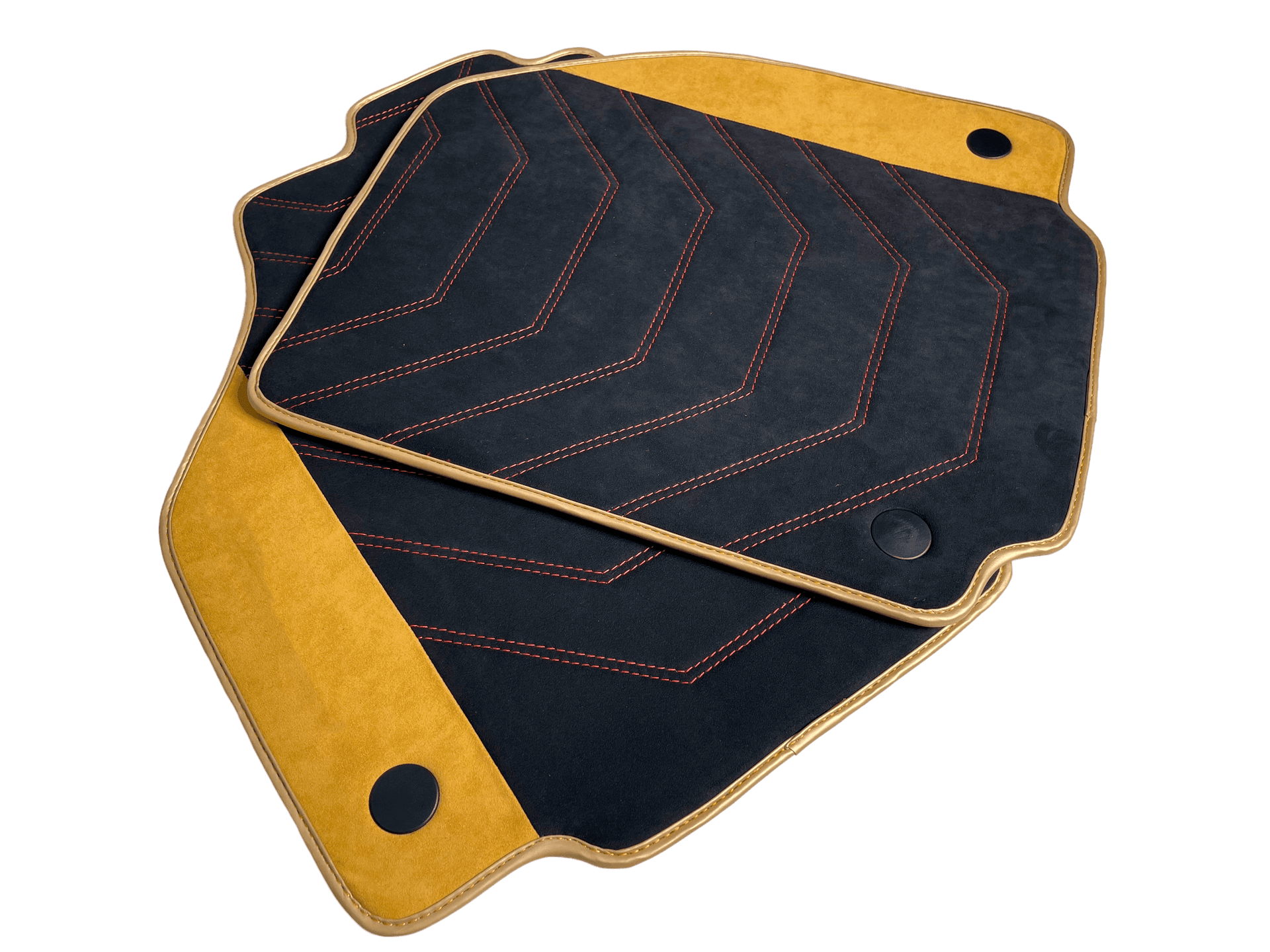 Customizable Black Floor Mats For Ferrari F8 Spider 2019-2022 With Tan Alcantara Leather - AutoWin